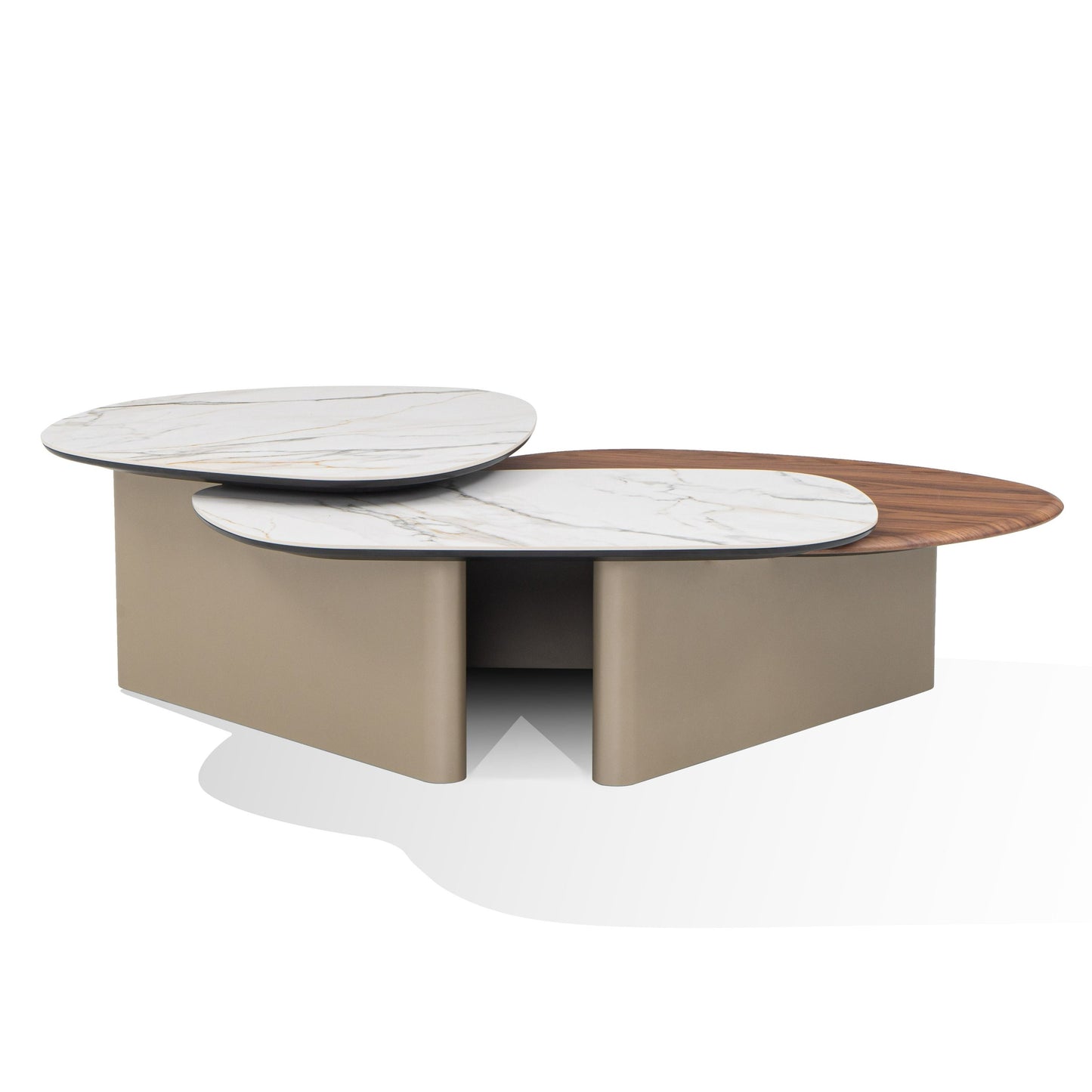 Modrest Robson - Modern Ceramic + Walnut Coffee Table