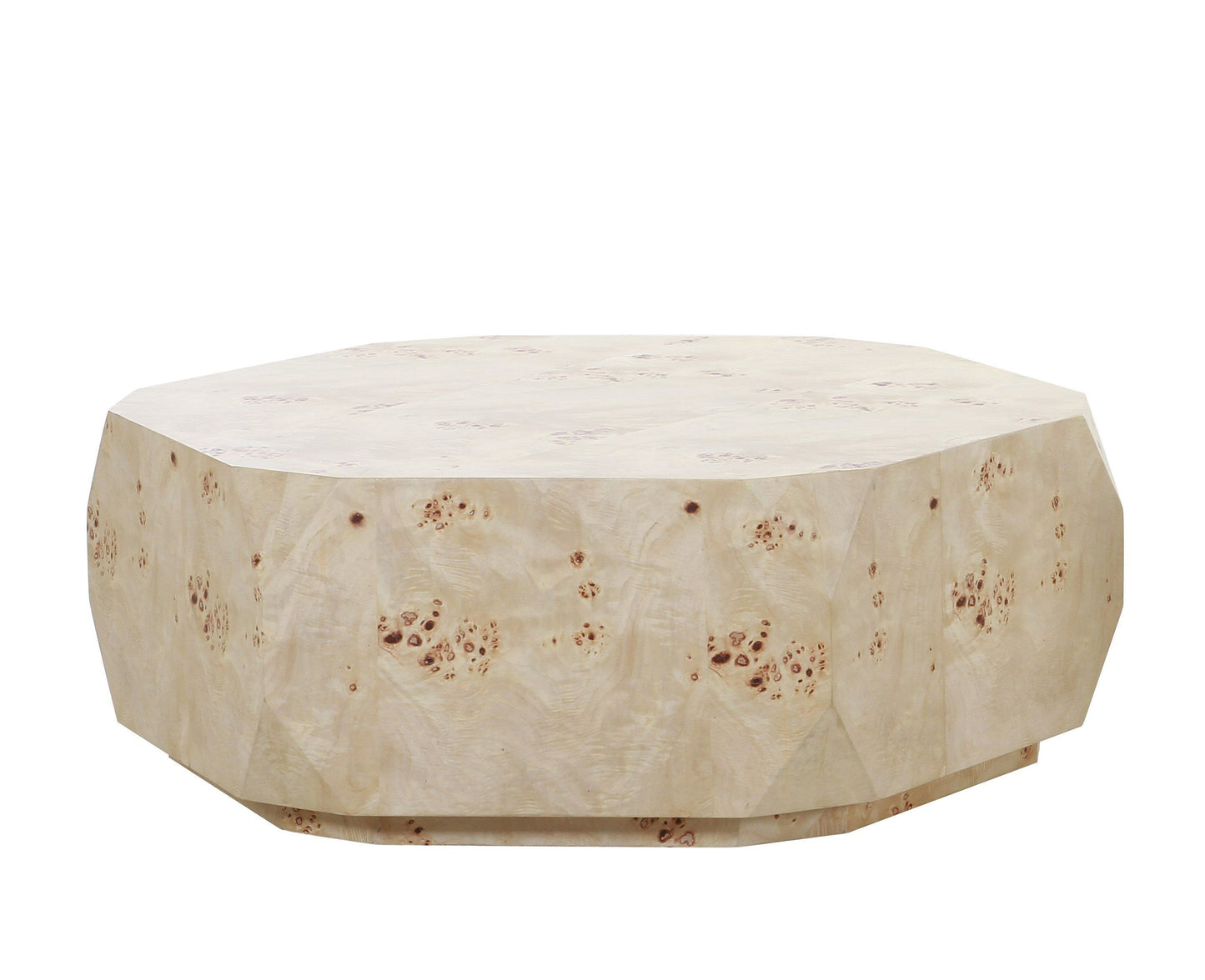 Modrest July Modern Mapa Burl Round Coffee Table β A Stunning Piece That Combines Natural Elegance with Contemporary Design.
