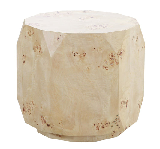Modrest July Modern Mapa Burl End Table β A Stunning Piece That Combines Natural Elegance with Contemporary Design.