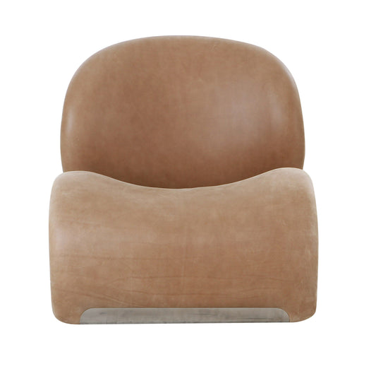 Modrest Donovan Modern Brown Leather Accent Chair β Sleek and Comfortable Seating for Contemporary Interiors