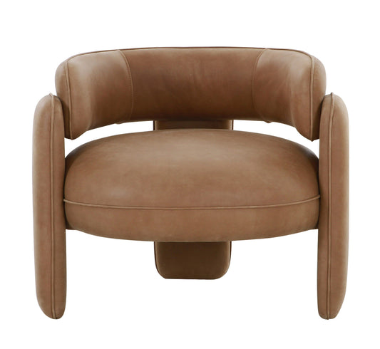 Modrest Tioga - Modern Brown Leather Accent Chair