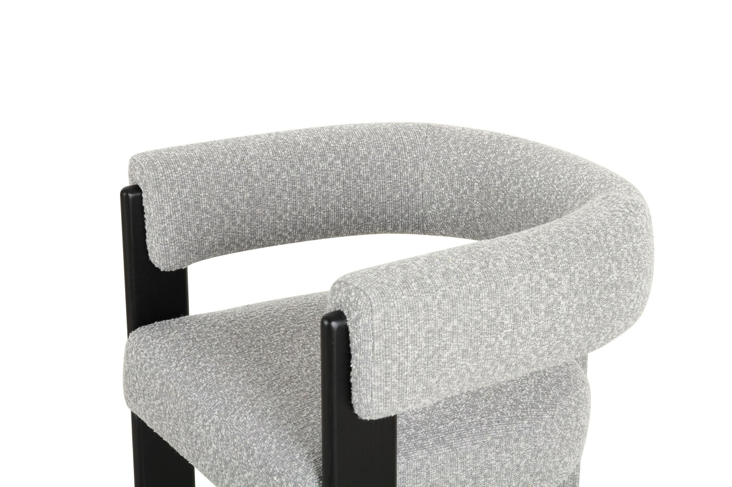 Modrest Kenmare - Modern Light Grey Fabric + Black Dining Chair