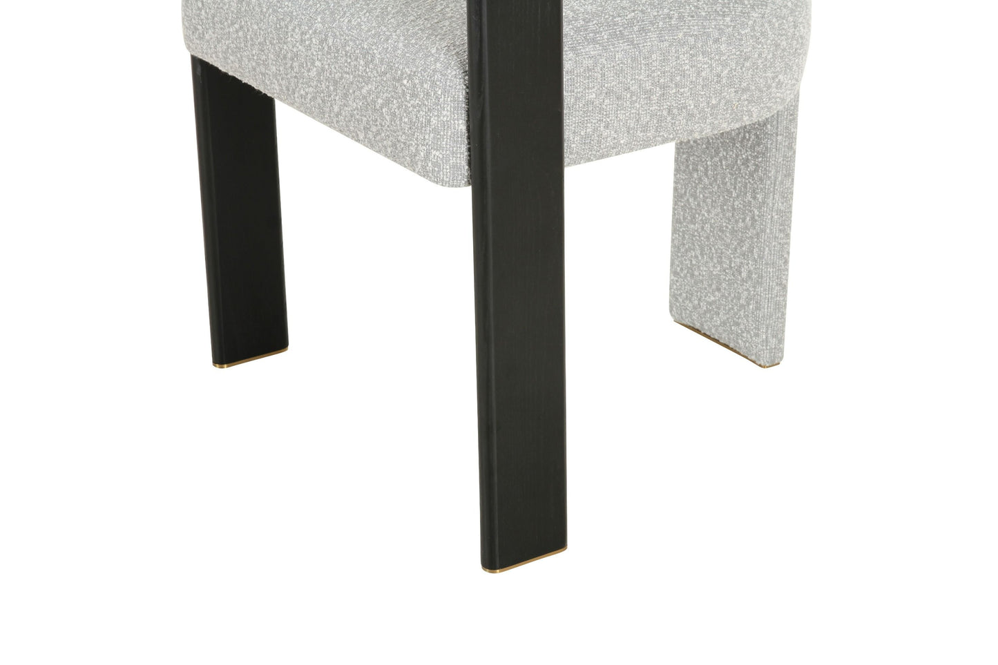 Modrest Kenmare - Modern Light Grey Fabric + Black Dining Chair