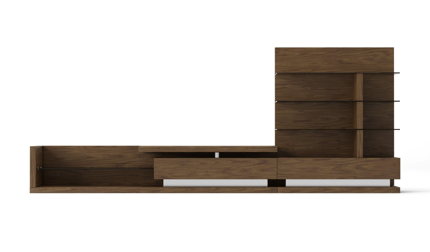 Modrest Jefferson Mid-Century Modern Walnut TV Unit - Stylish and Functional Entertainment Center for Your Living Room