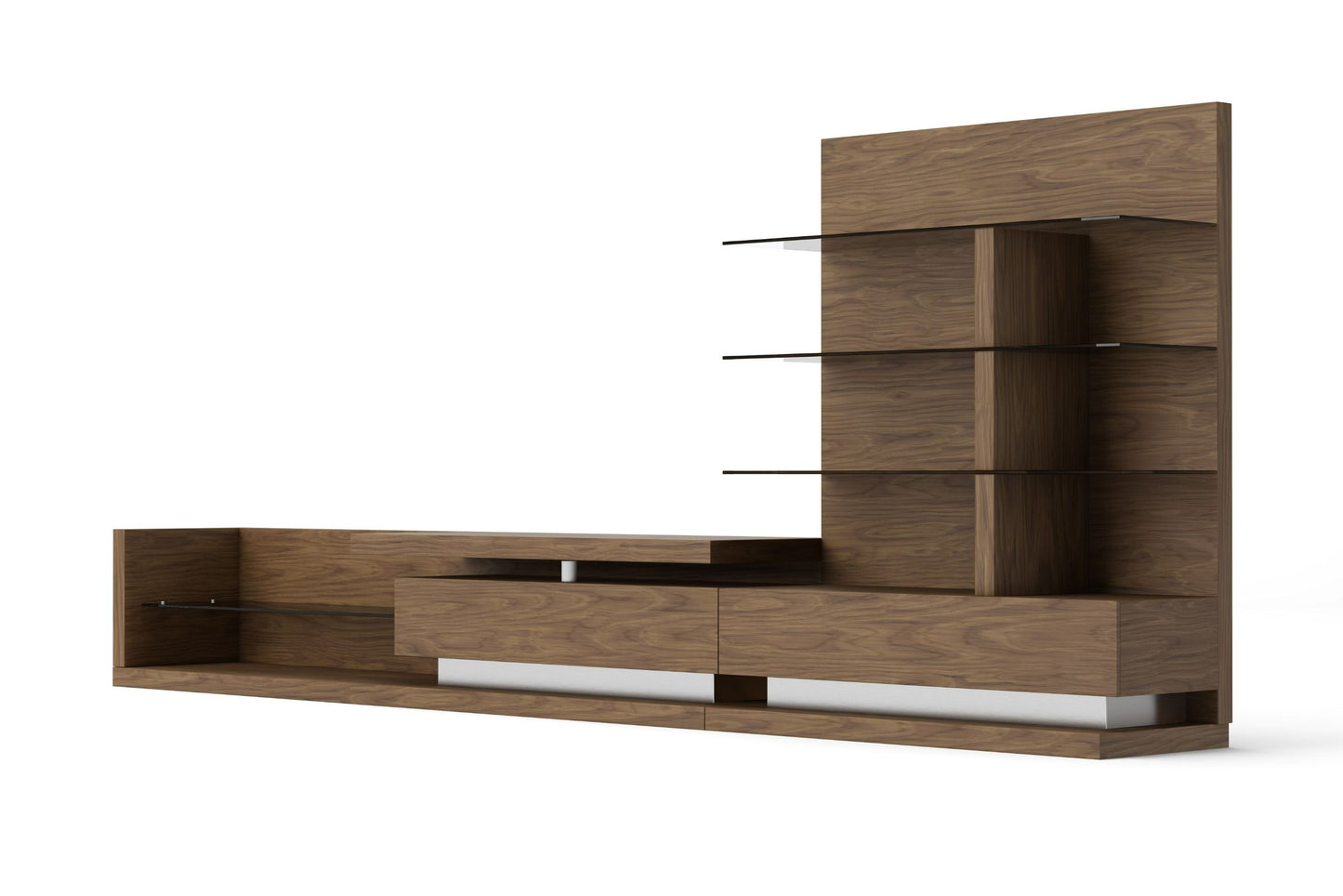 Modrest Jefferson Mid-Century Modern Walnut TV Unit - Stylish and Functional Entertainment Center for Your Living Room