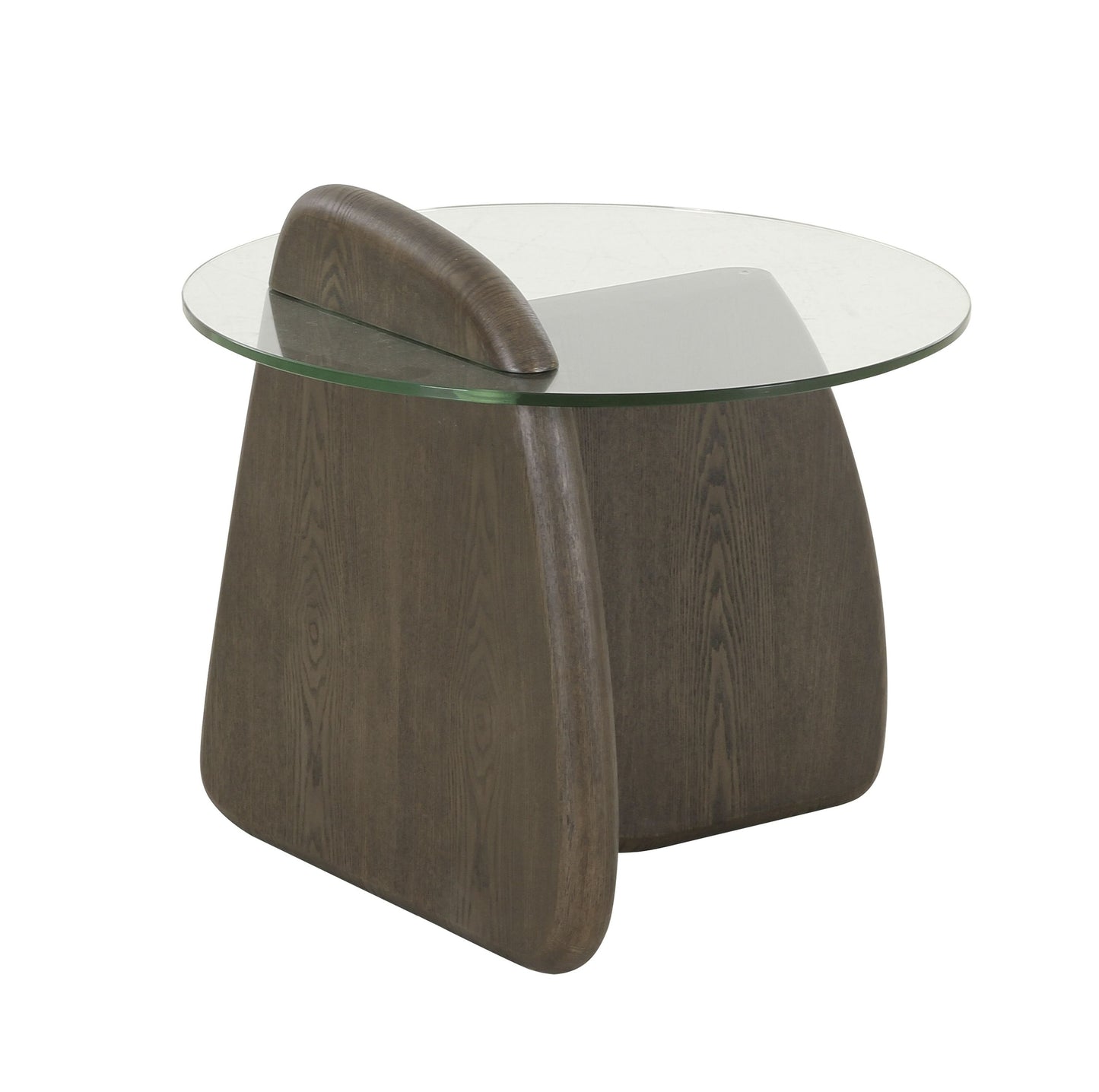 Modrest Buxton Mid-Century Modern Glass and Dark Walnut End Table β A Timeless Blend of Sleek Glass and Rich Walnut for a Sophisticated Touch