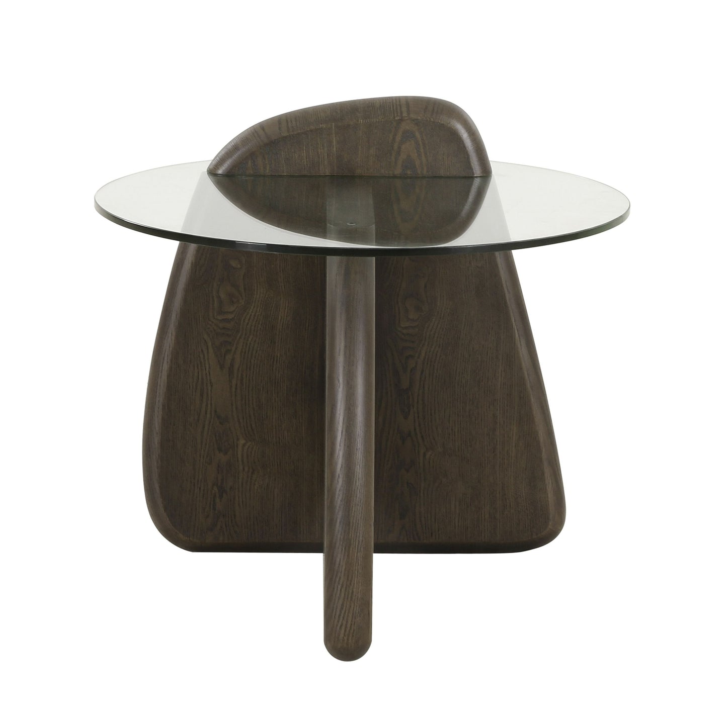 Modrest Buxton Mid-Century Modern Glass and Dark Walnut End Table β A Timeless Blend of Sleek Glass and Rich Walnut for a Sophisticated Touch