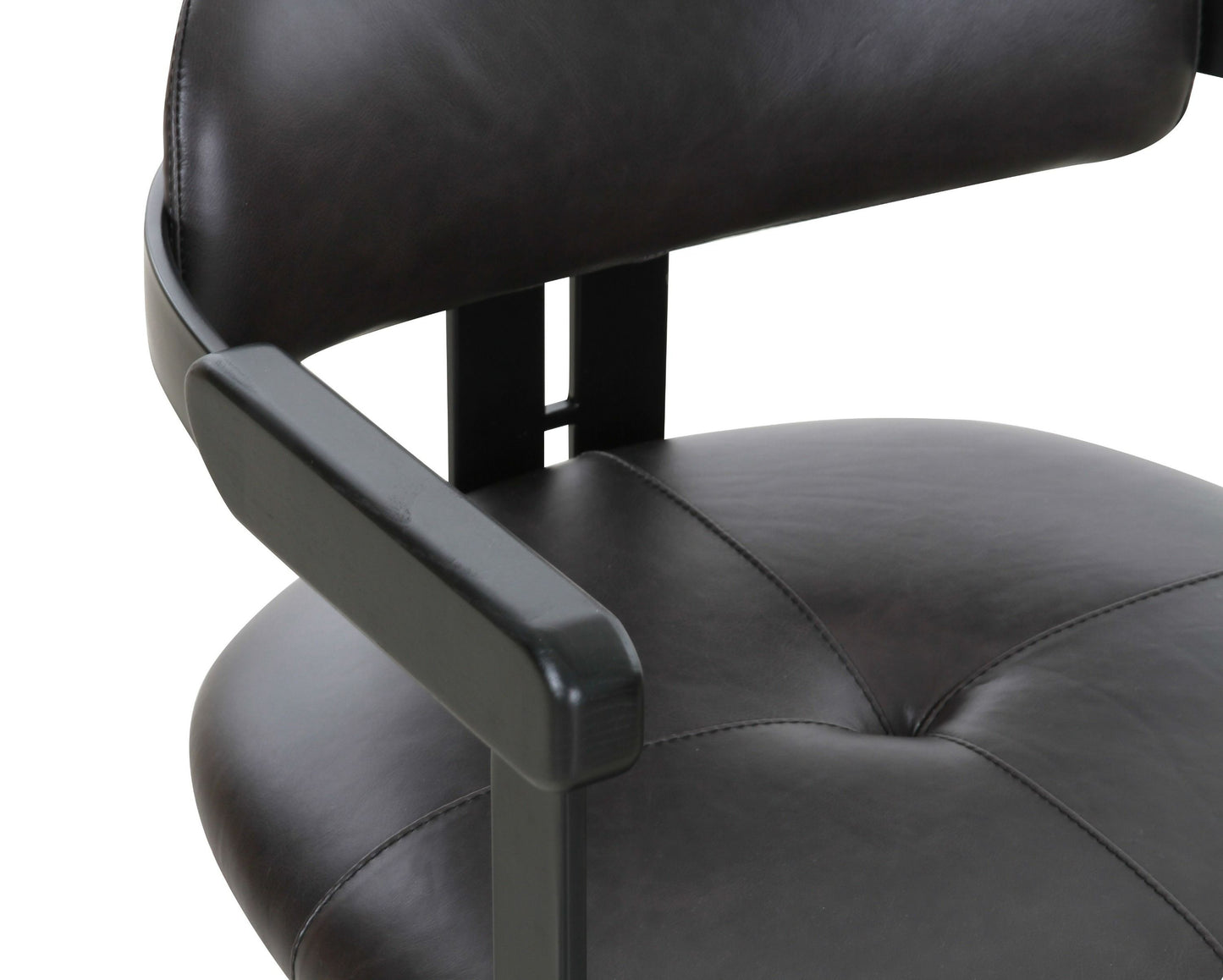 Modrst Aneta - Modern Dark Brown Leather + Black Dining Chair