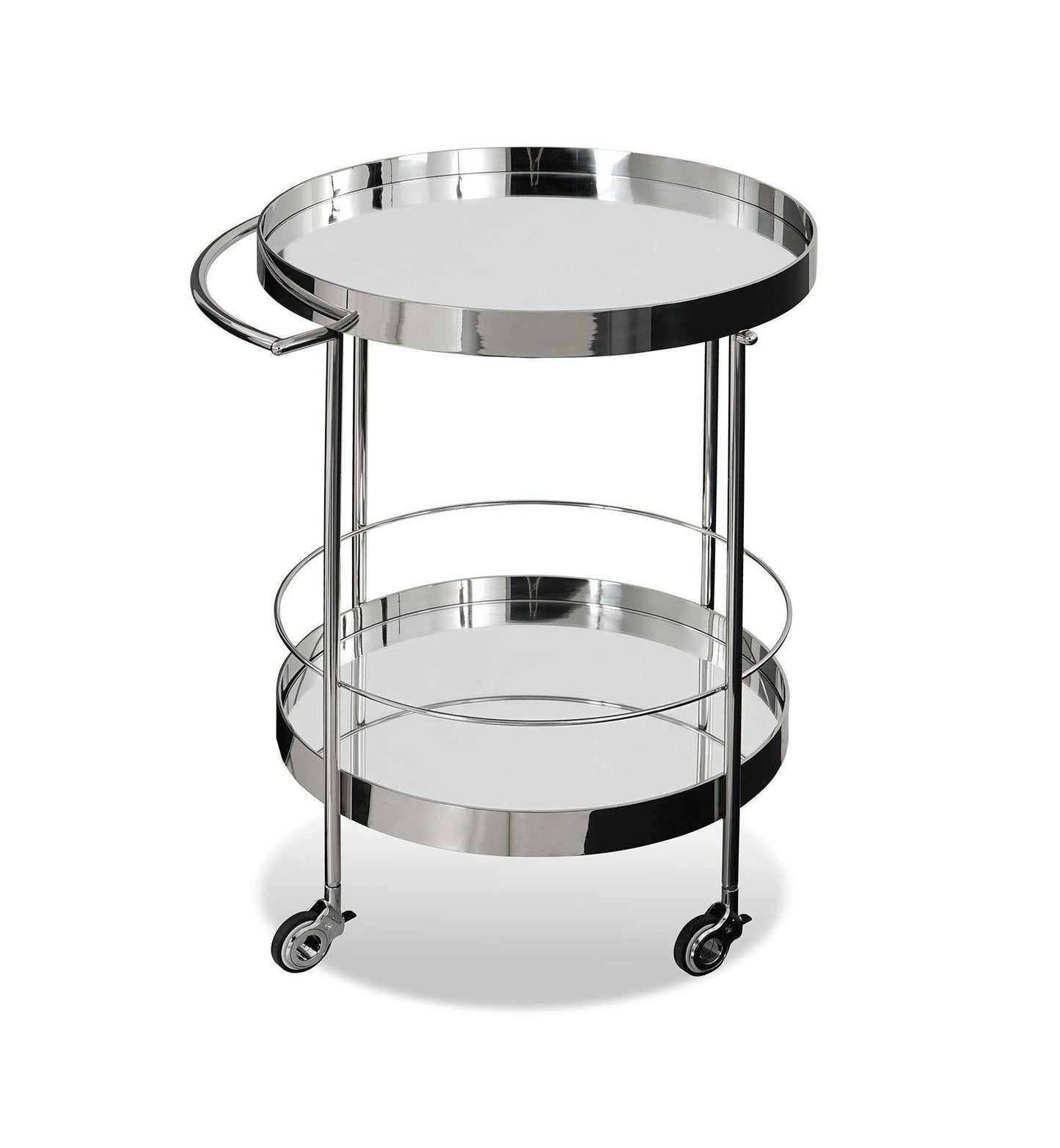 Jeeves Rolling Cart β Modern Design Stainless Steel Frame with Mirror Shelves