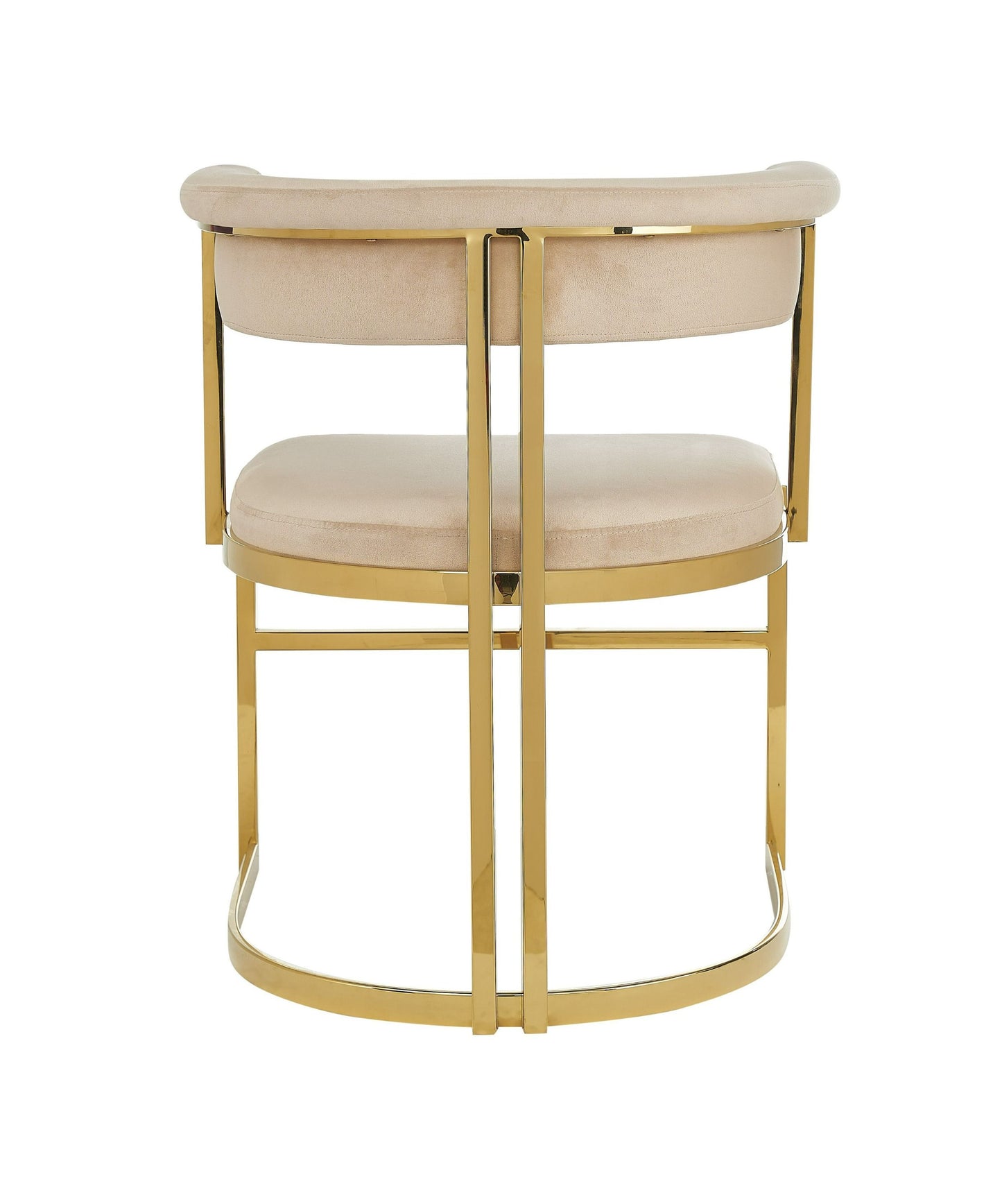 Modrest Munith - Modern Beige Velvet + Gold Dining Chair - Elegant and Luxurious Dining Seating