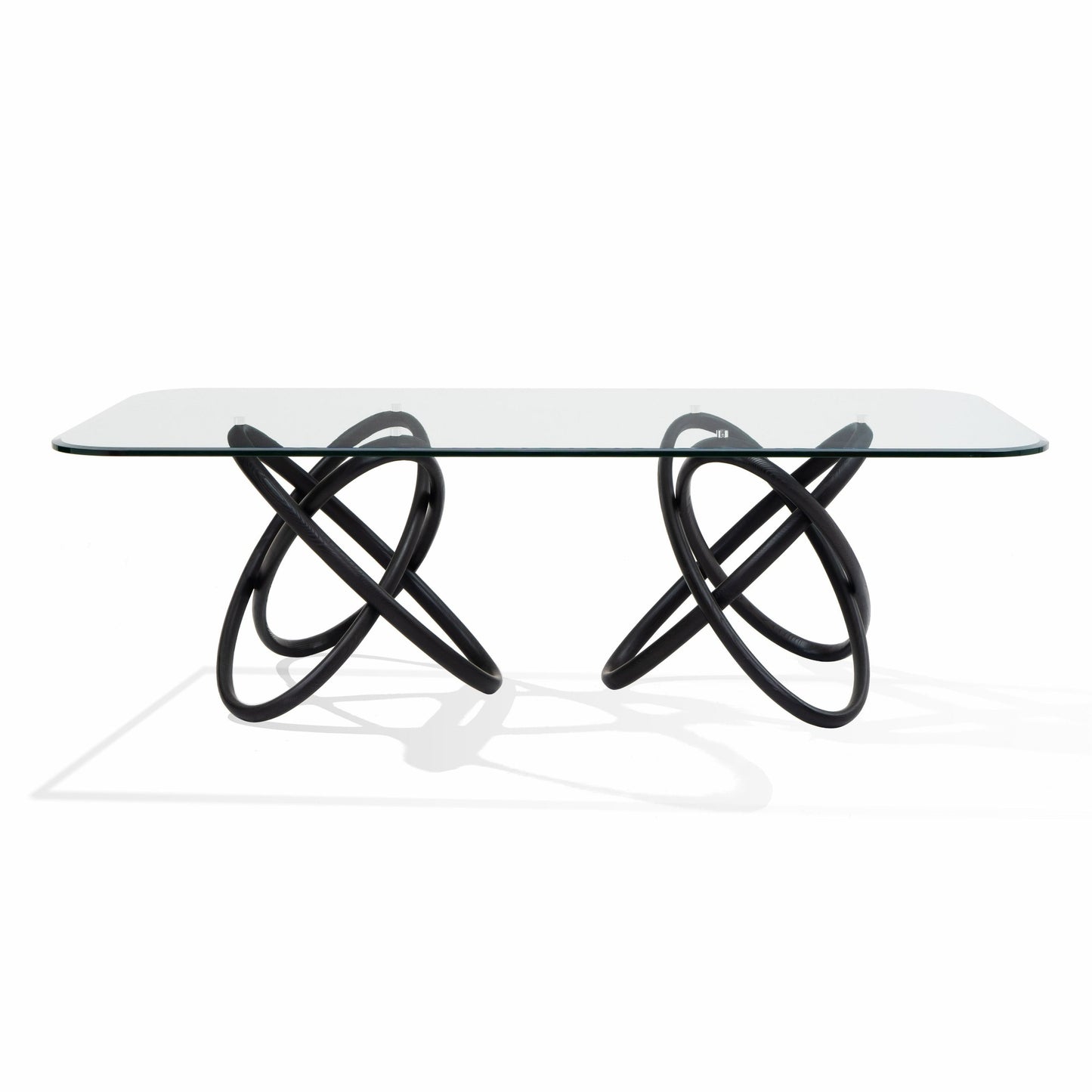 Modrest Mason Modern Glass & Black Ash Dining Table - Sleek and Elegant Dining Experience