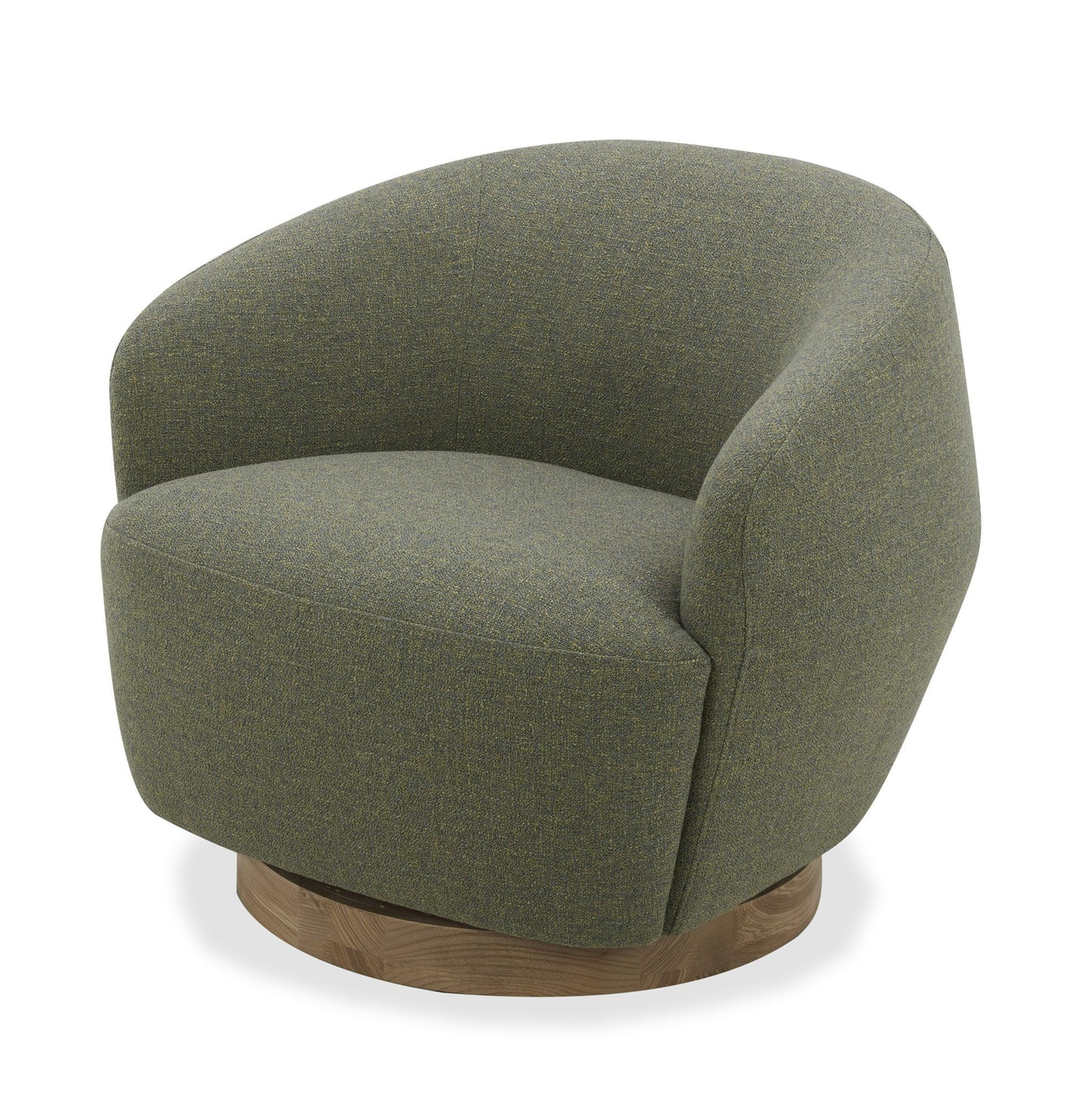 Divani Casa Agatha Modern Hemp Fabric Swivel Accent Chair - Stylish Hemp Fabric Upholstery with a Sleek Swivel Design.