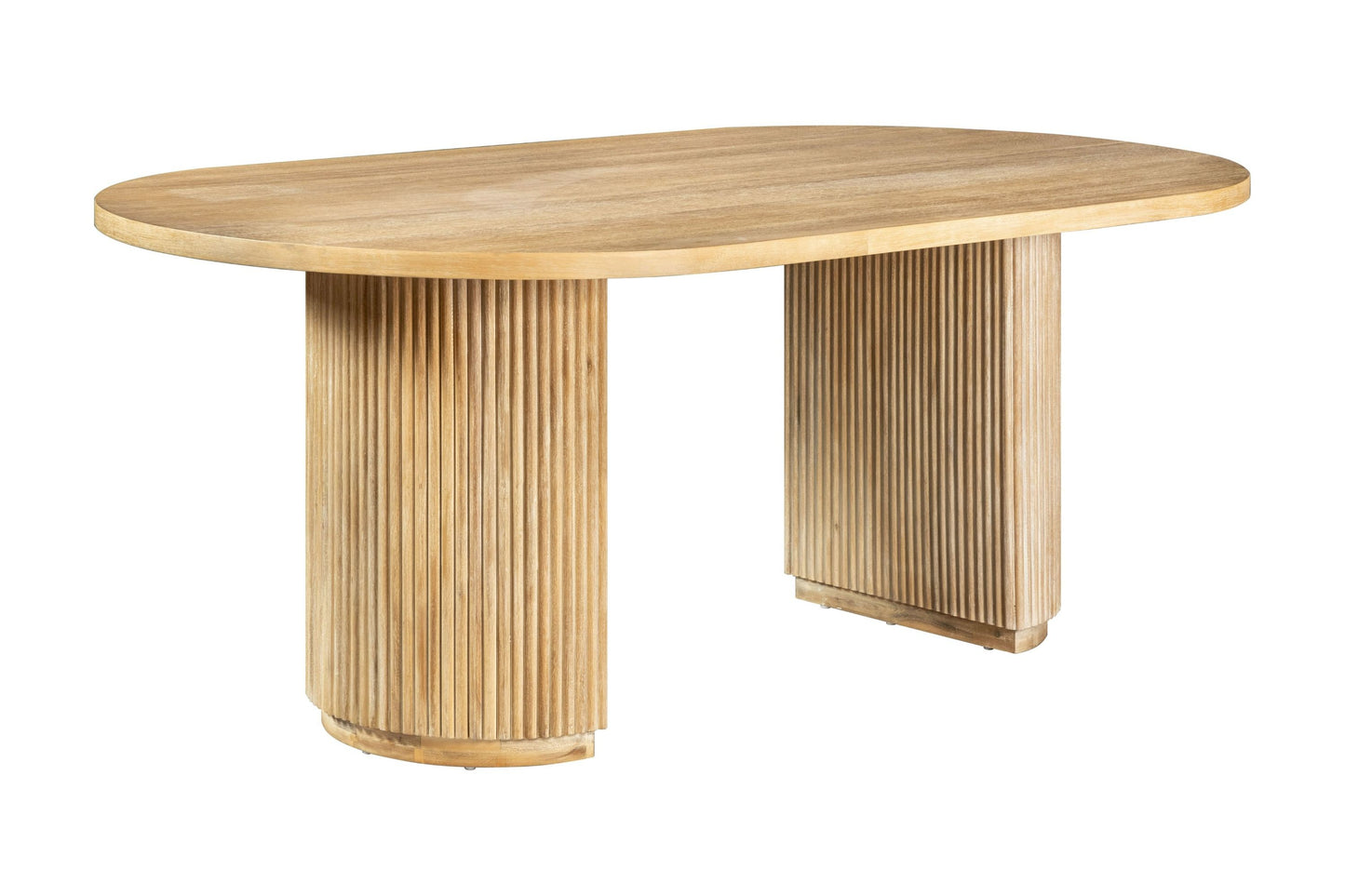 Modrest Jacobson Modern Natural Acacia Oval Dining Table - Elegant and Spacious Dining Solution for a Contemporary Home