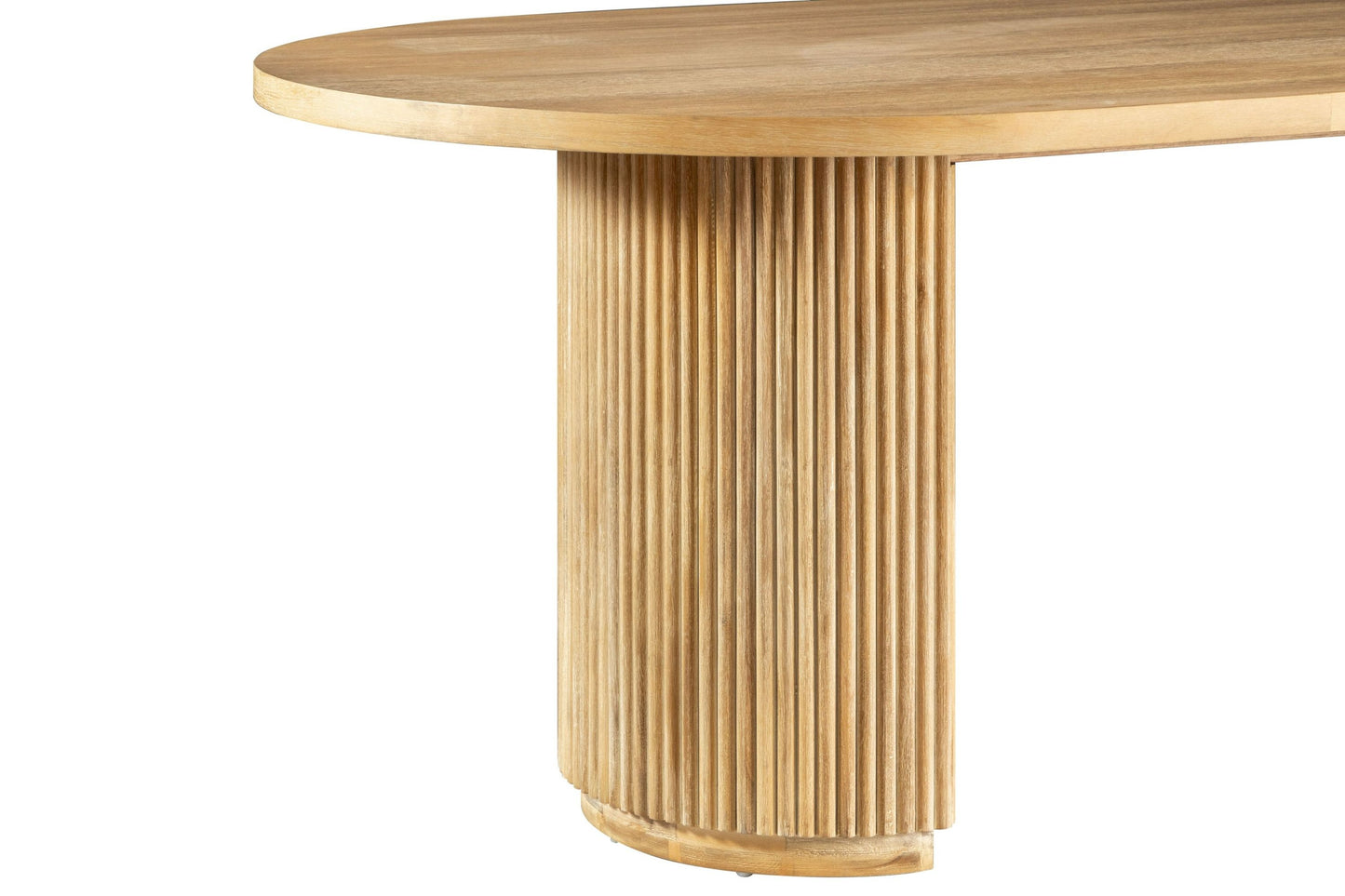 Modrest Jacobson Modern Natural Acacia Oval Dining Table - Elegant and Spacious Dining Solution for a Contemporary Home