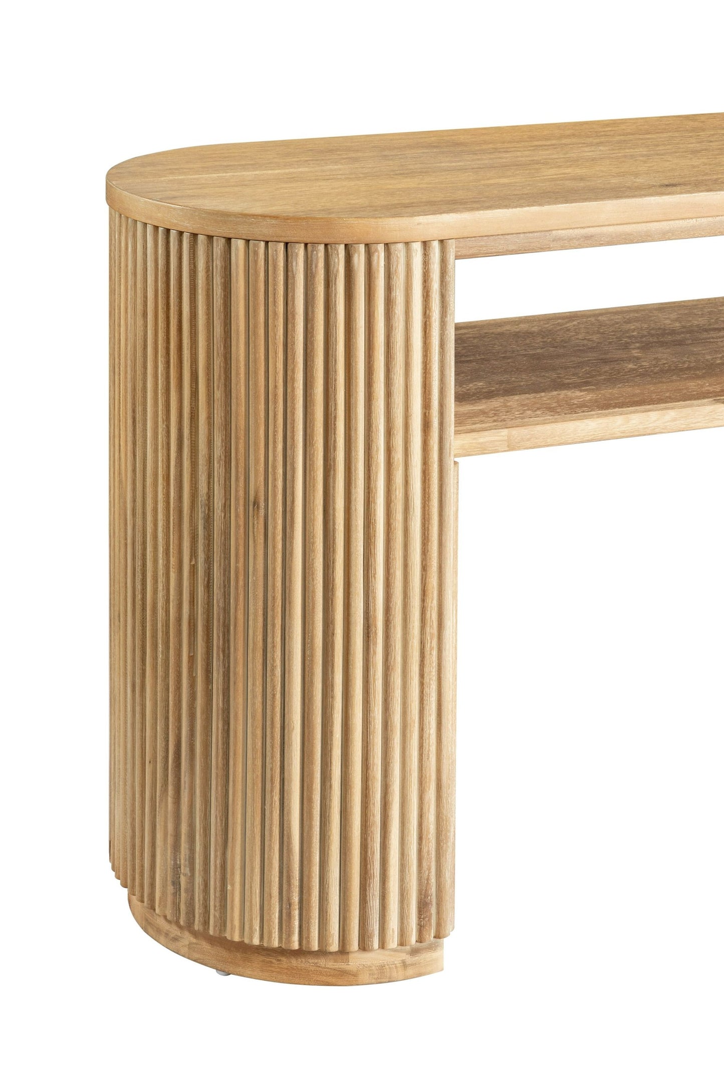 Modrest Jacobson Modern Natural Acacia Console Table - Elegant and Functional Design for a Contemporary Entryway or Living Room
