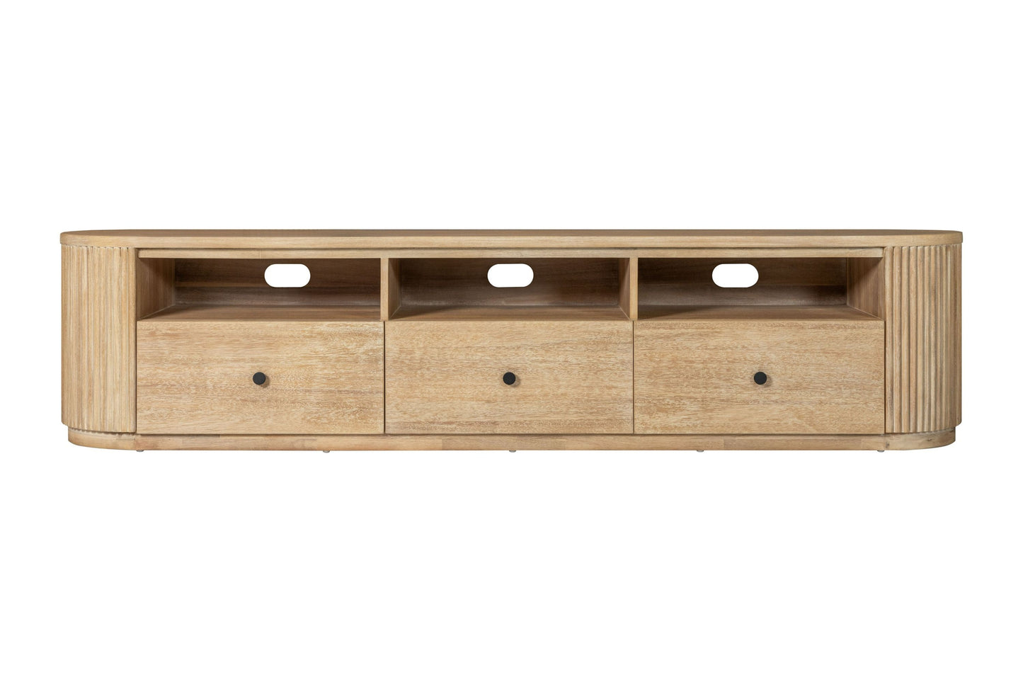 Modrest Jacobson Modern Natural Acacia TV Stand - Stylish and Functional Storage for a Contemporary Living Room
