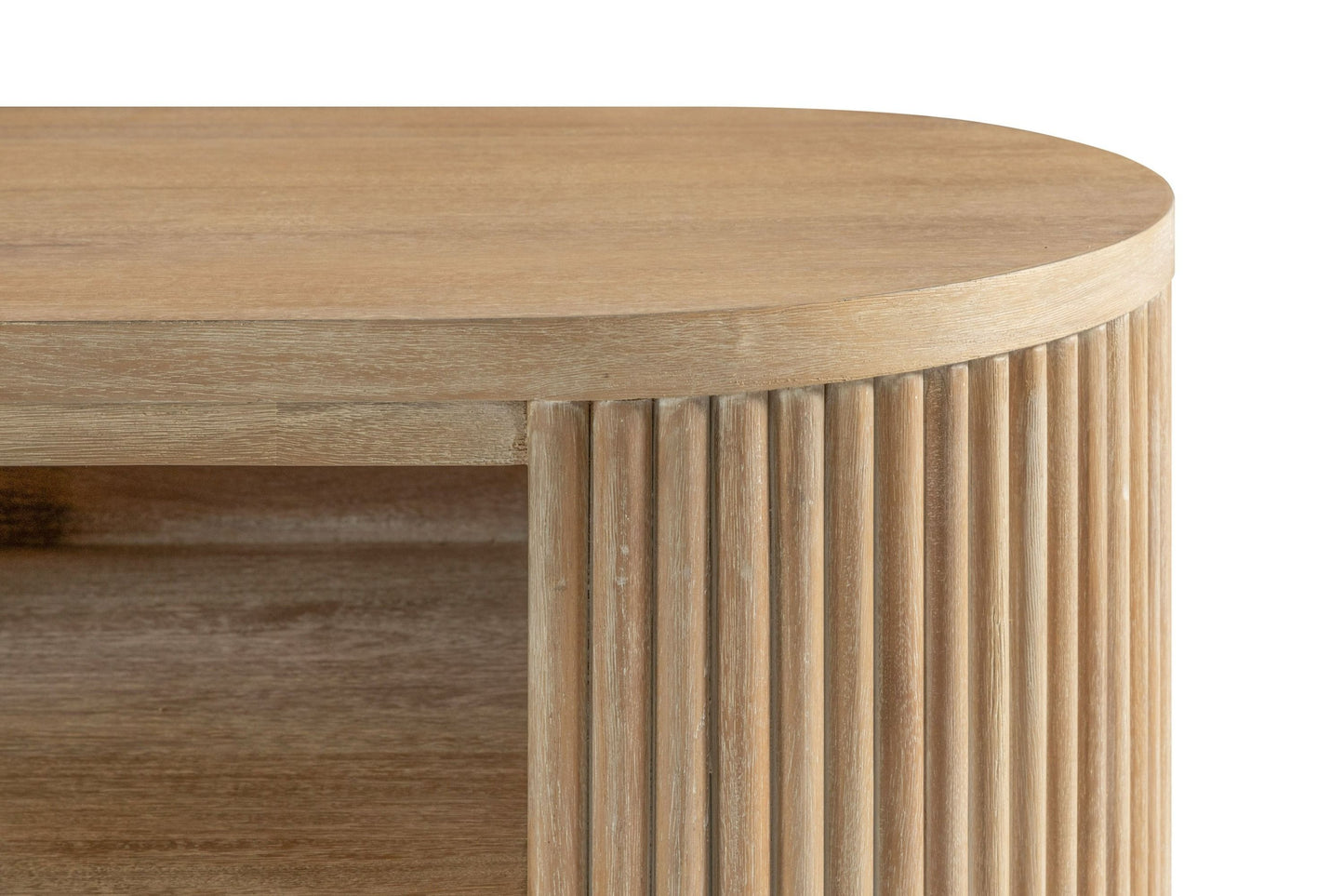 Modrest Jacobson Modern Natural Acacia TV Stand - Stylish and Functional Storage for a Contemporary Living Room