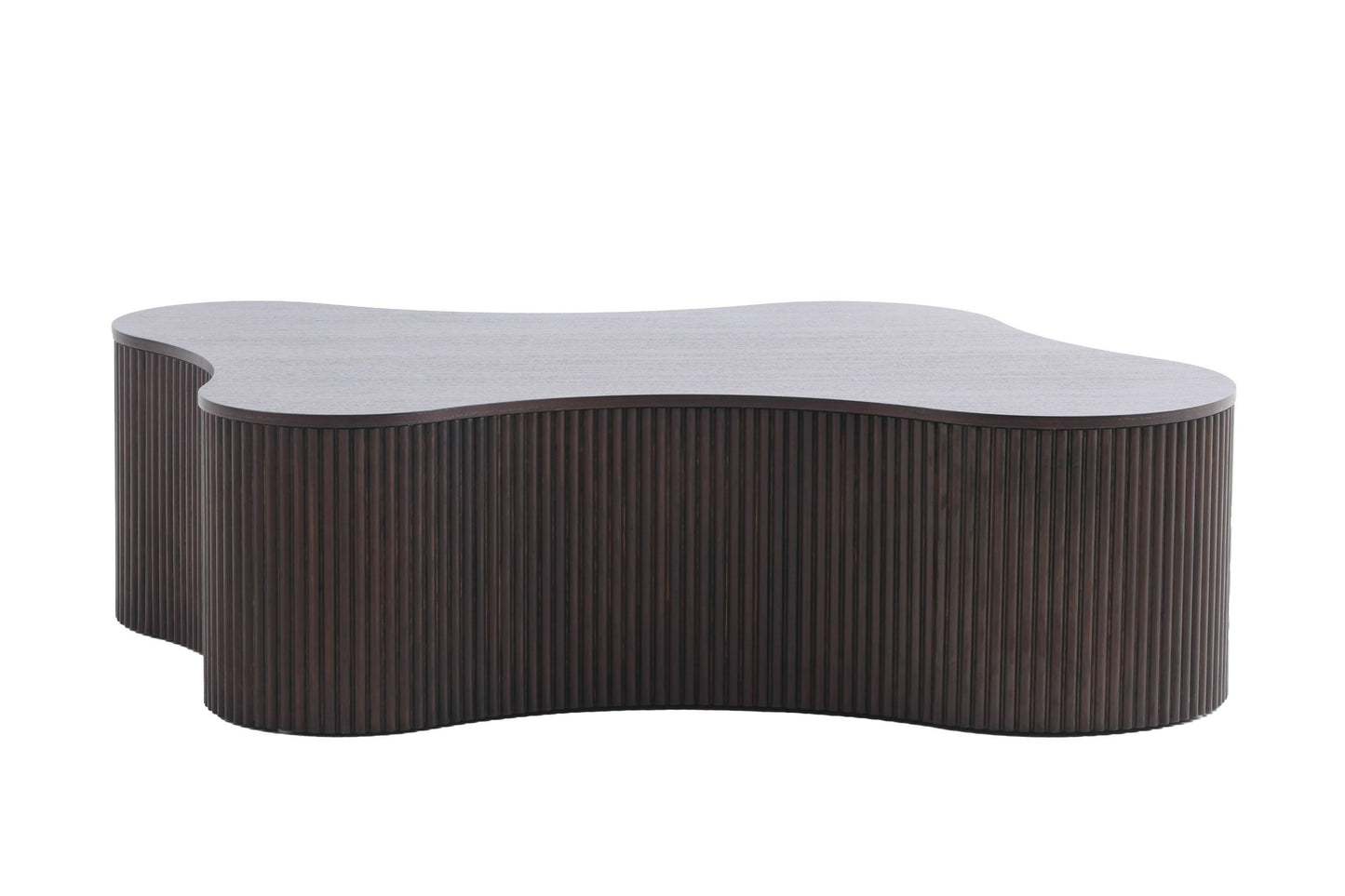 Modrest Jessie Modern Smoked Oak Freeform Coffee Table for Elegant and Contemporary Living Room Style