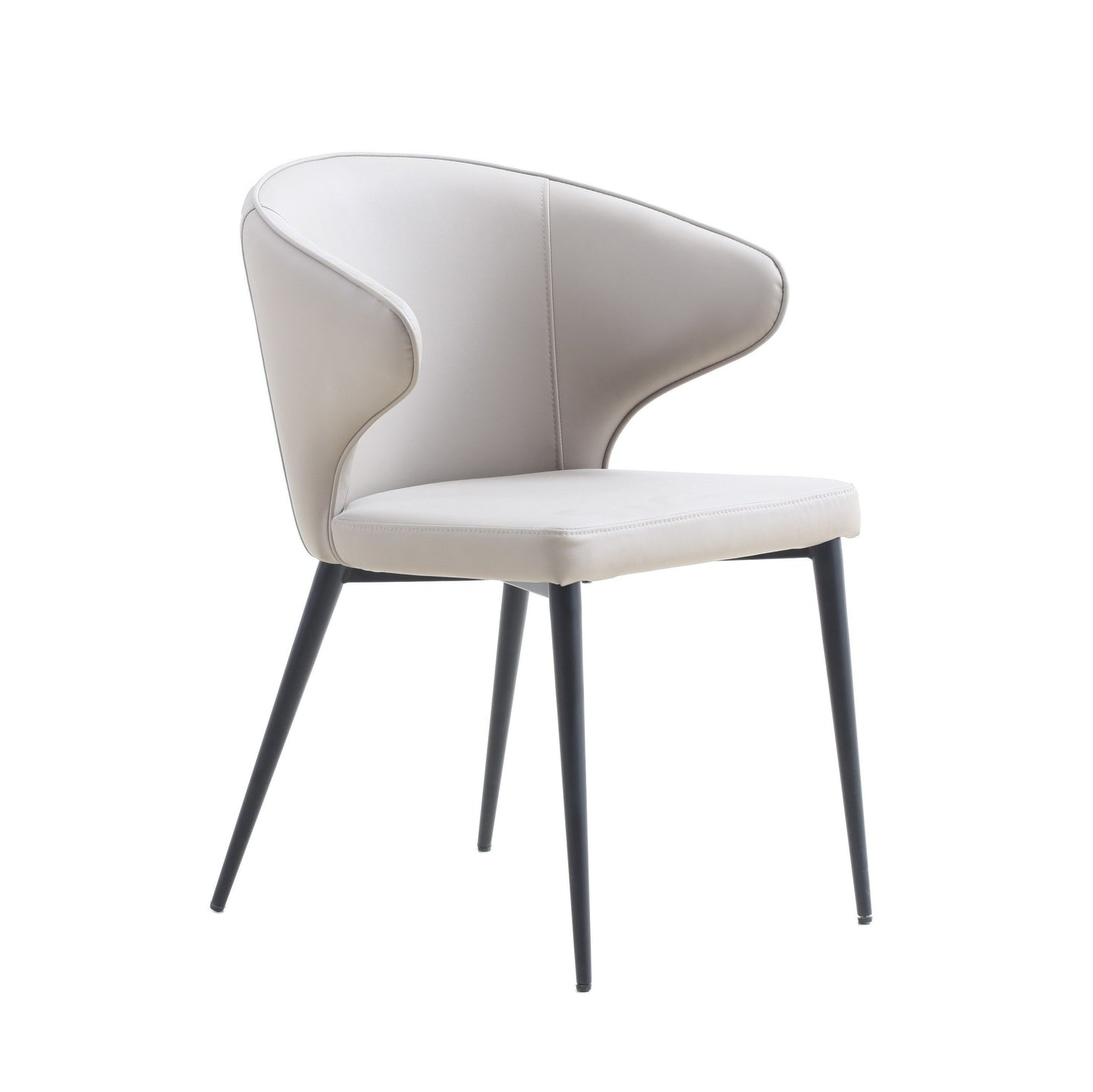 Modrest Suzie Modern Beige Vegan Leather and Black Dining Chairs Set of 2 for Stylish and Contemporary Dining Rooms