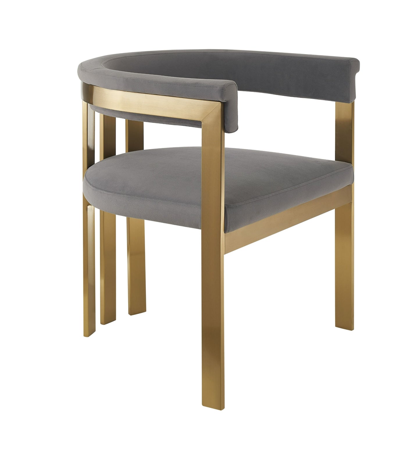 Modrest Pontiac Modern Grey Velvet and Champagne Gold Dining Chair β A Glamorous Fusion of Luxurious Comfort and Contemporary Design