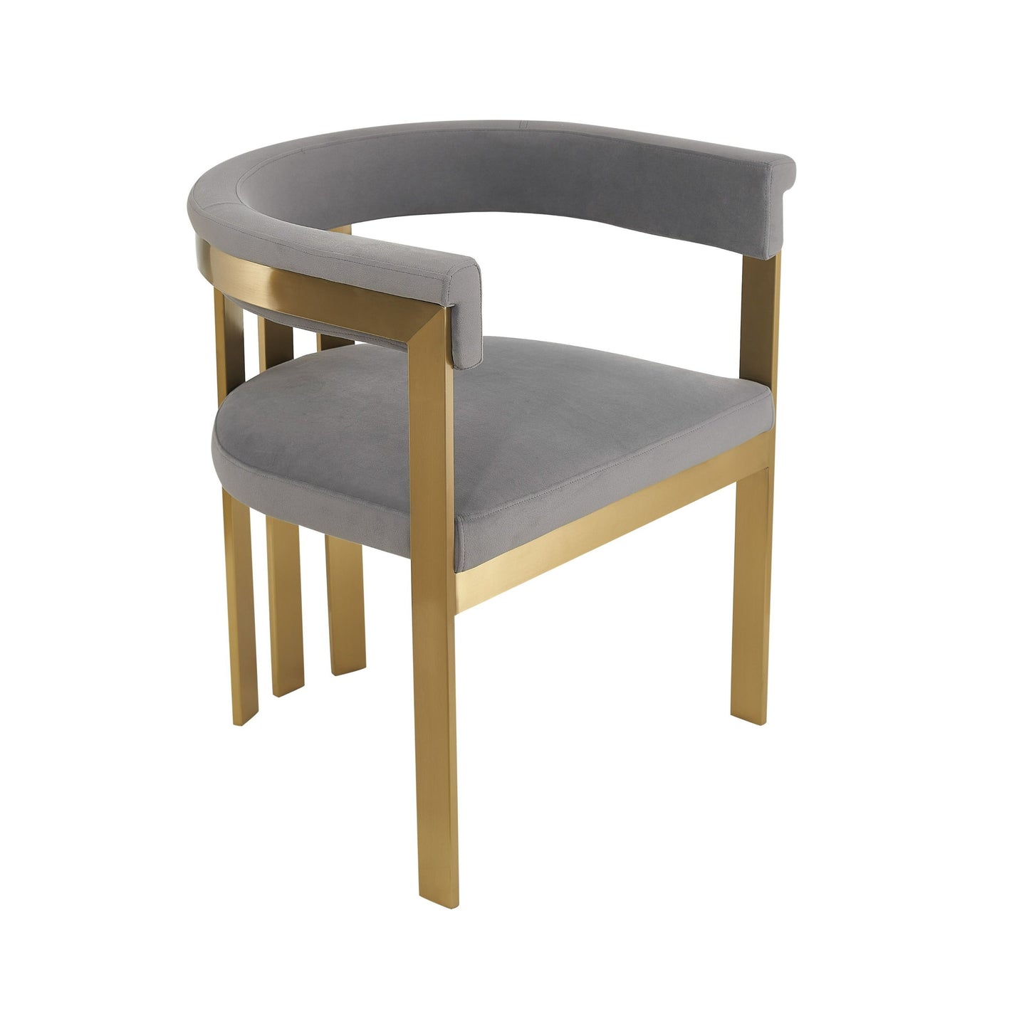 Modrest Pontiac Modern Grey Velvet and Champagne Gold Dining Chair β A Glamorous Fusion of Luxurious Comfort and Contemporary Design