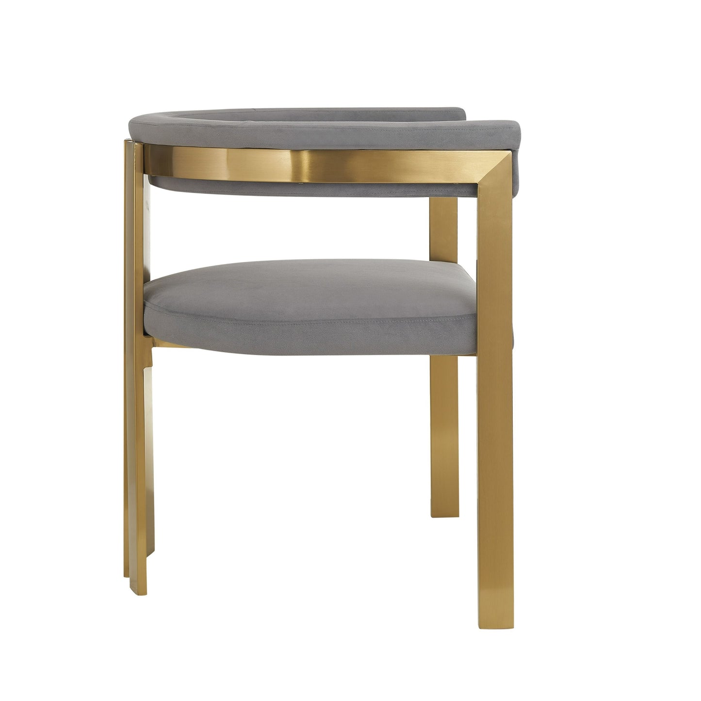 Modrest Pontiac Modern Grey Velvet and Champagne Gold Dining Chair β A Glamorous Fusion of Luxurious Comfort and Contemporary Design