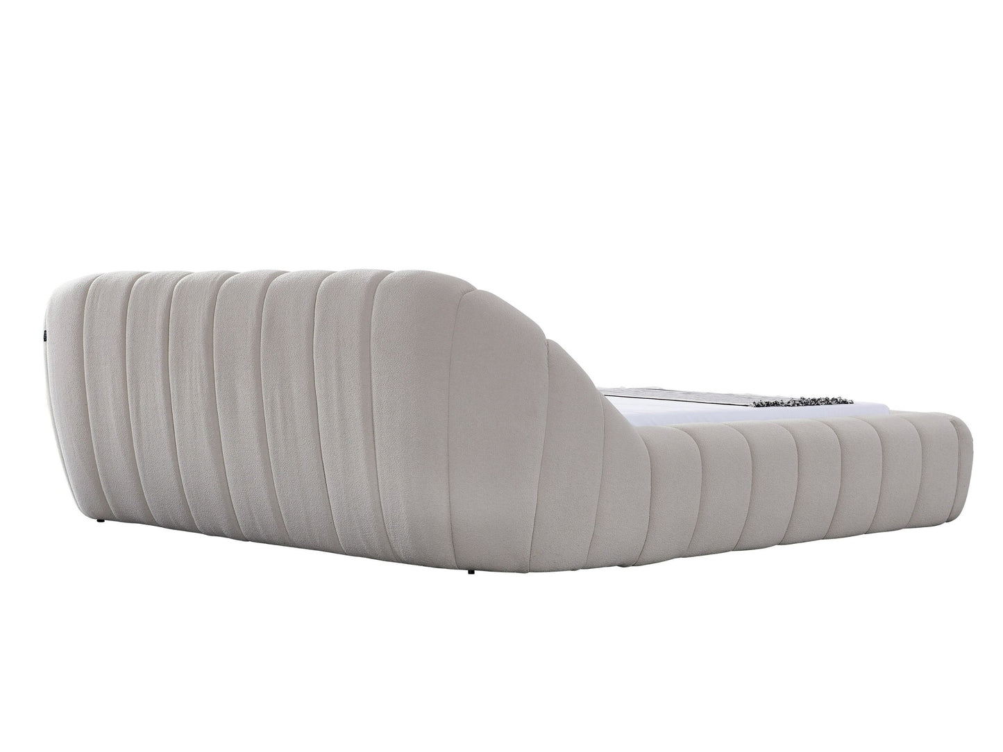 Divani Casa Yolonda Modern Beige Fabric Bed for a Cozy and Elegant Bedroom Retreat