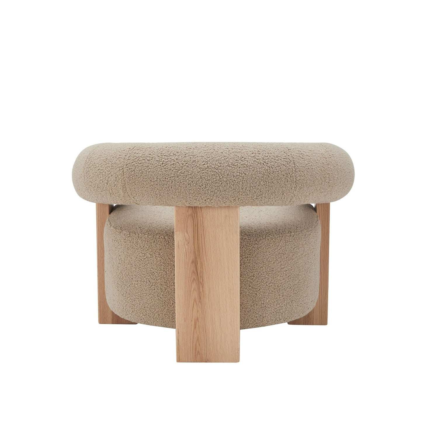Modrest Alamo Modern Beige Faux Sheepskin and Oak Accent Chair β A Cozy Blend of Contemporary Design and Natural Warmth
