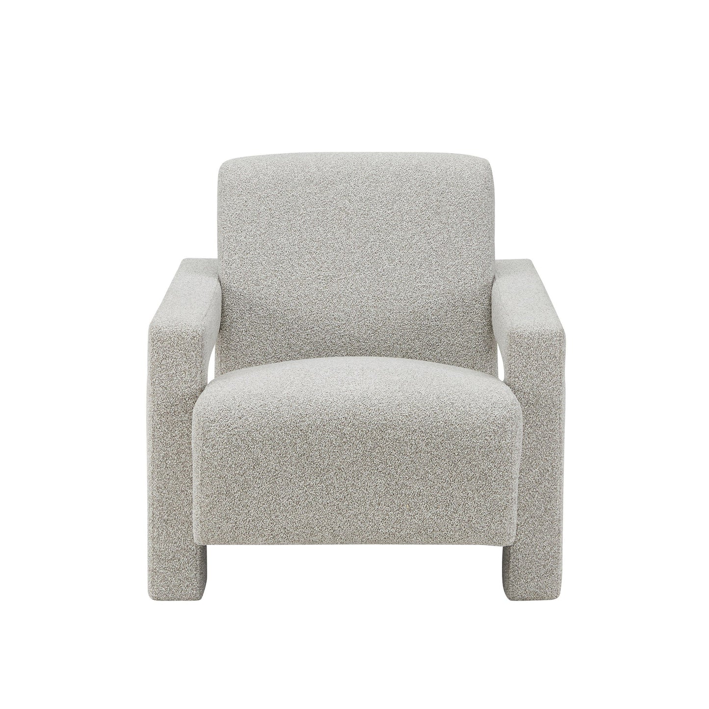 Modrest Wylie Modern Light Grey-Beige Fabric Accent Chair – A Contemporary Blend of Subtle Elegance and Comfortable Design