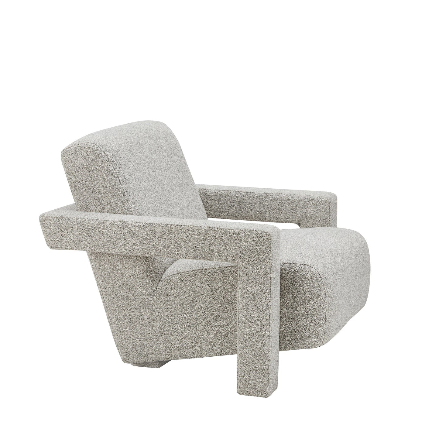 Modrest Wylie Modern Light Grey-Beige Fabric Accent Chair – A Contemporary Blend of Subtle Elegance and Comfortable Design
