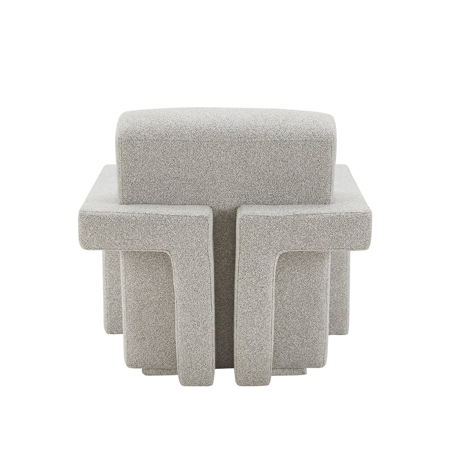 Modrest Wylie Modern Light Grey-Beige Fabric Accent Chair – A Contemporary Blend of Subtle Elegance and Comfortable Design