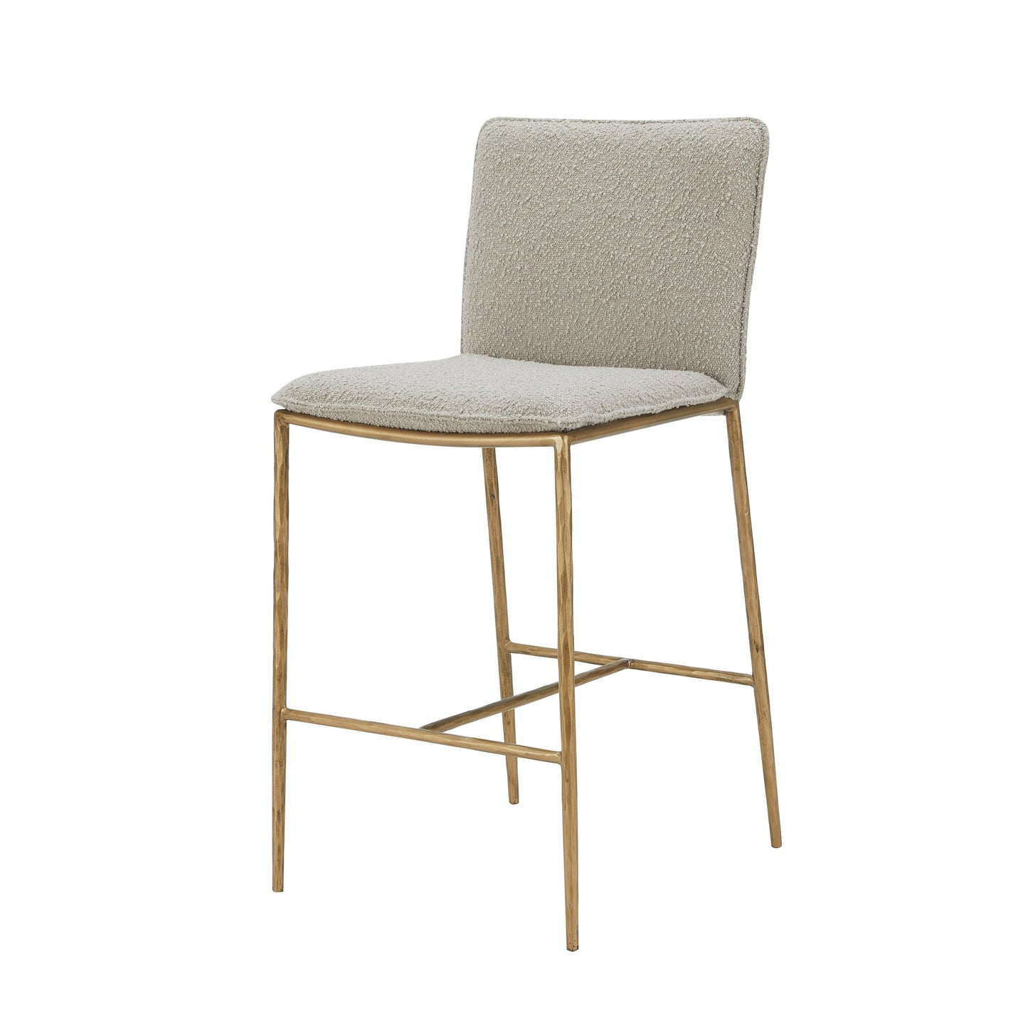 Modrest Atlanta Modern Beige Fabric and Brass Counter Chair β A Chic Fusion of Contemporary Design and Timeless Elegance