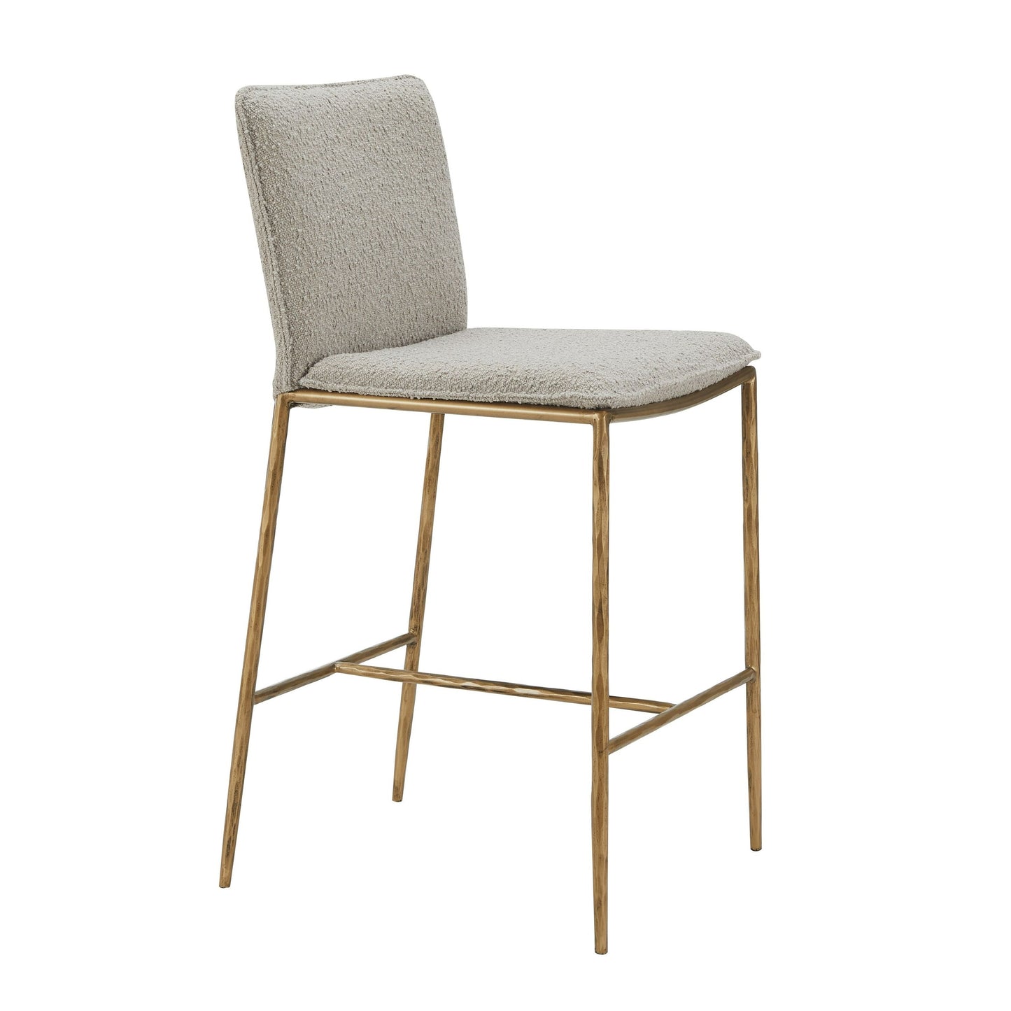Modrest Atlanta Modern Beige Fabric and Brass Counter Chair β A Chic Fusion of Contemporary Design and Timeless Elegance