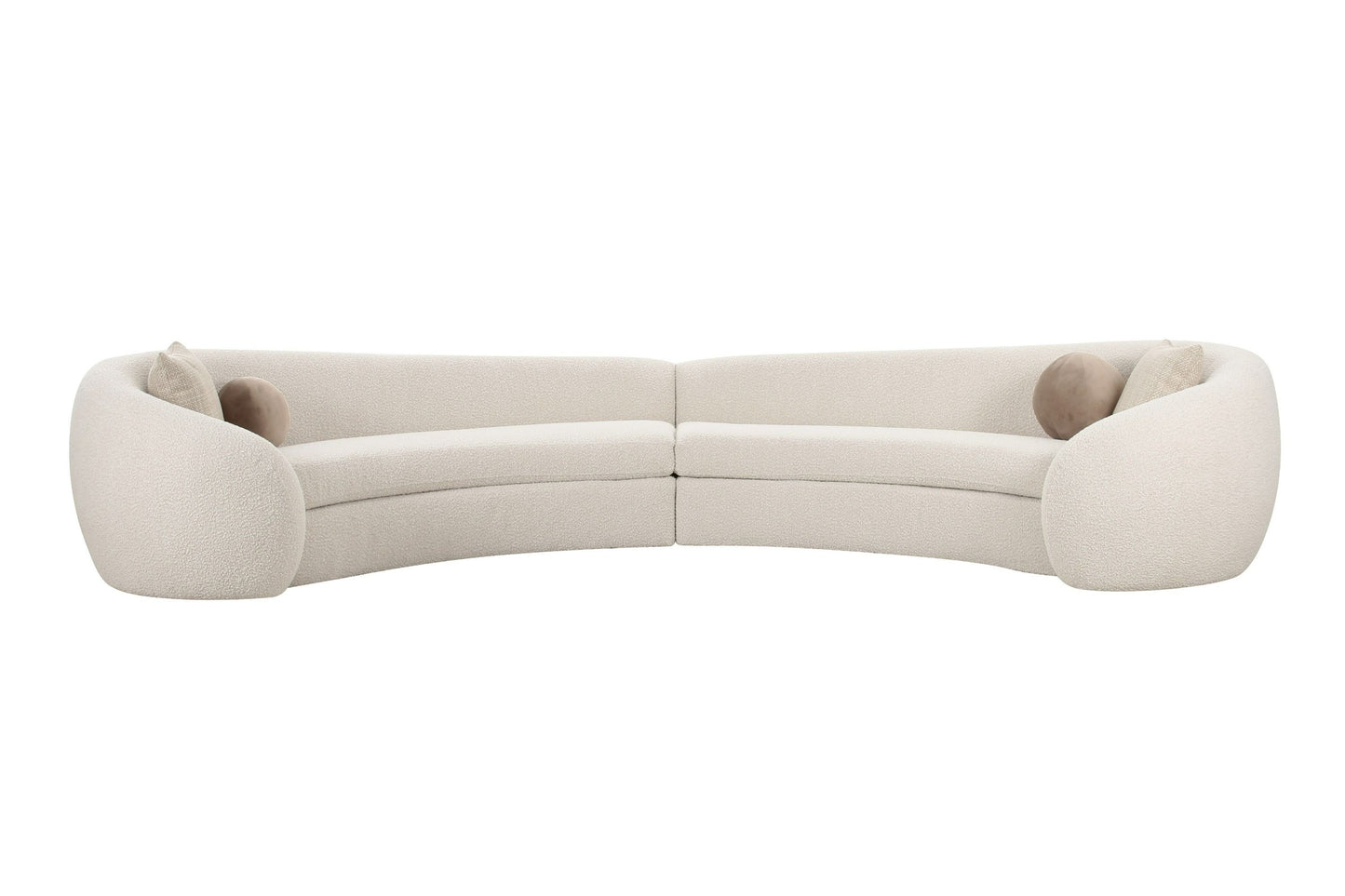 Modrest Kilmer Modern Off-White Curved Fabric Sectional Sofa - Sophisticated Comfort for Contemporary Living Rooms