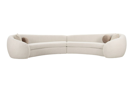 Modrest Kilmer Modern Off-White Curved Fabric Sectional Sofa - Sophisticated Comfort for Contemporary Living Rooms