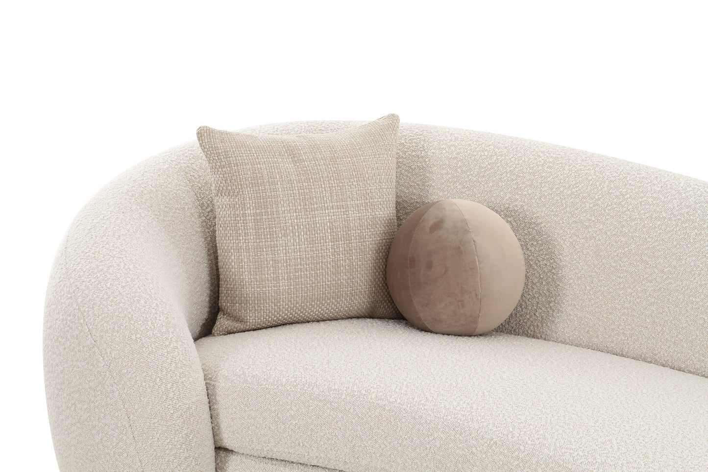 Modrest Kilmer Modern Off-White Curved Fabric Sectional Sofa - Sophisticated Comfort for Contemporary Living Rooms