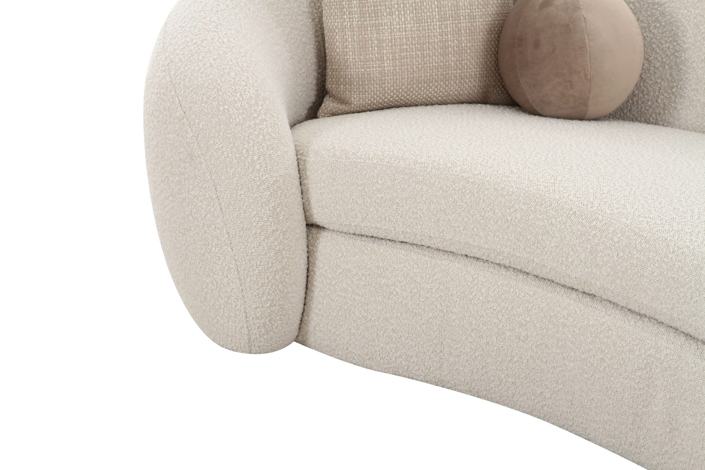 Modrest Kilmer Modern Off-White Curved Fabric Sectional Sofa - Sophisticated Comfort for Contemporary Living Rooms