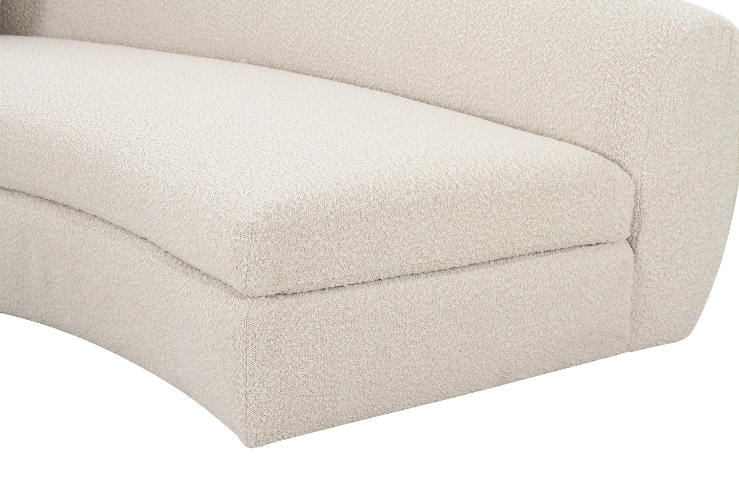 Modrest Kilmer Modern Off-White Curved Fabric Sectional Sofa - Sophisticated Comfort for Contemporary Living Rooms