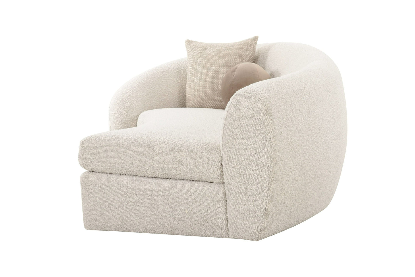 Modrest Kilmer Modern Off-White Curved Fabric Sectional Sofa - Sophisticated Comfort for Contemporary Living Rooms