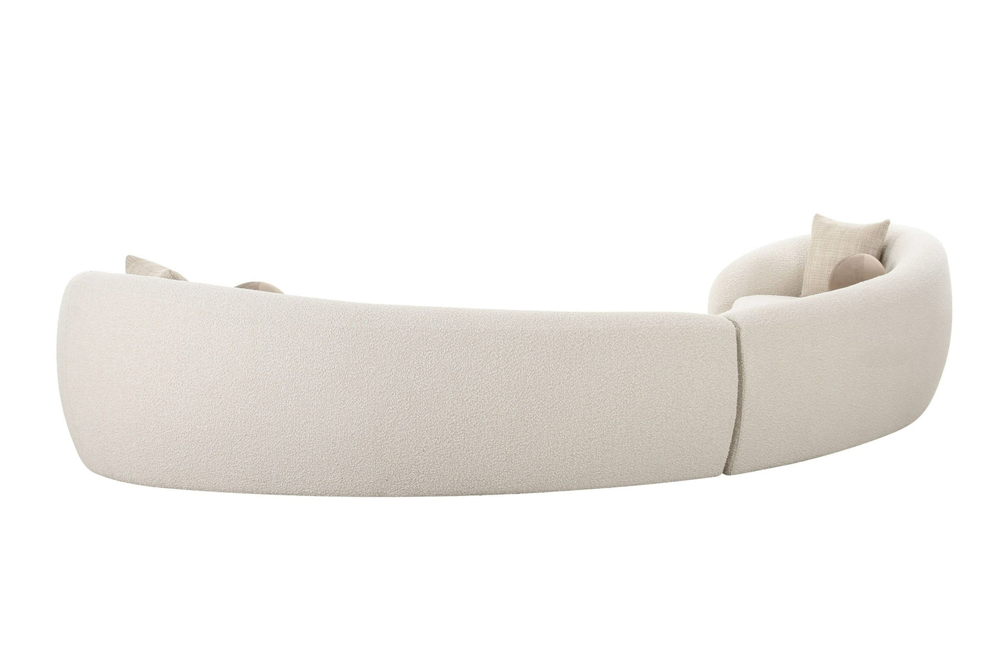 Modrest Kilmer Modern Off-White Curved Fabric Sectional Sofa - Sophisticated Comfort for Contemporary Living Rooms