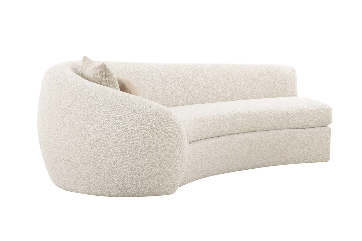 Modrest Kilmer Modern Off-White Curved Fabric Sectional Sofa - Sophisticated Comfort for Contemporary Living Rooms