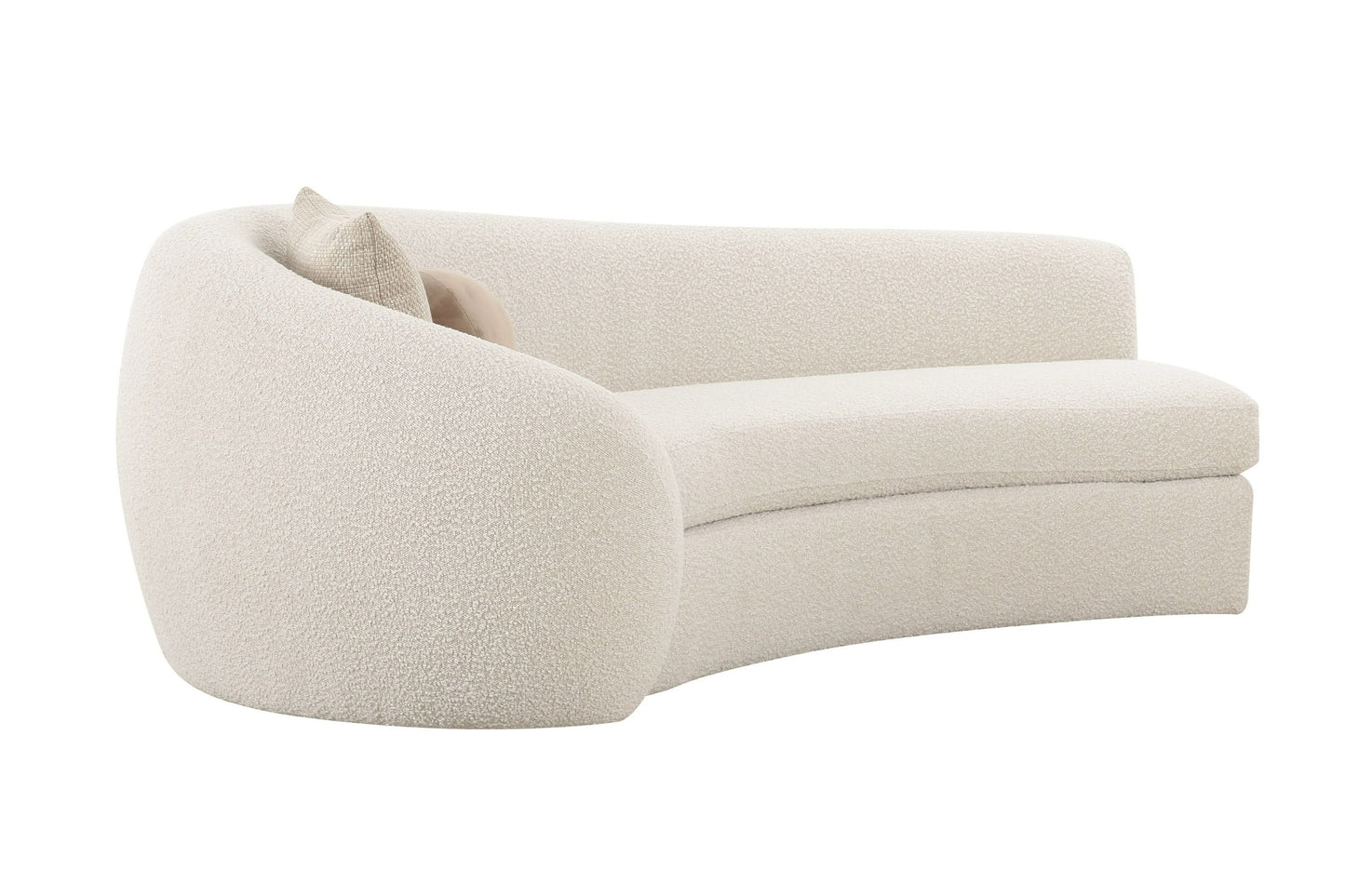 Modrest Kilmer Modern Off-White Curved Fabric Sectional Sofa - Sophisticated Comfort for Contemporary Living Rooms