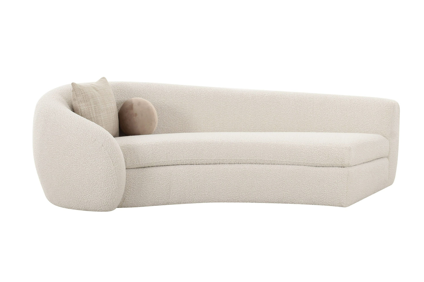 Modrest Kilmer Modern Off-White Curved Fabric Sectional Sofa - Sophisticated Comfort for Contemporary Living Rooms