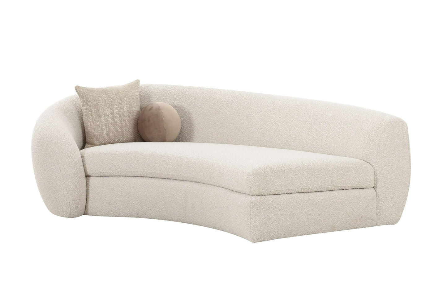 Modrest Kilmer Modern Off-White Curved Fabric Sectional Sofa - Sophisticated Comfort for Contemporary Living Rooms