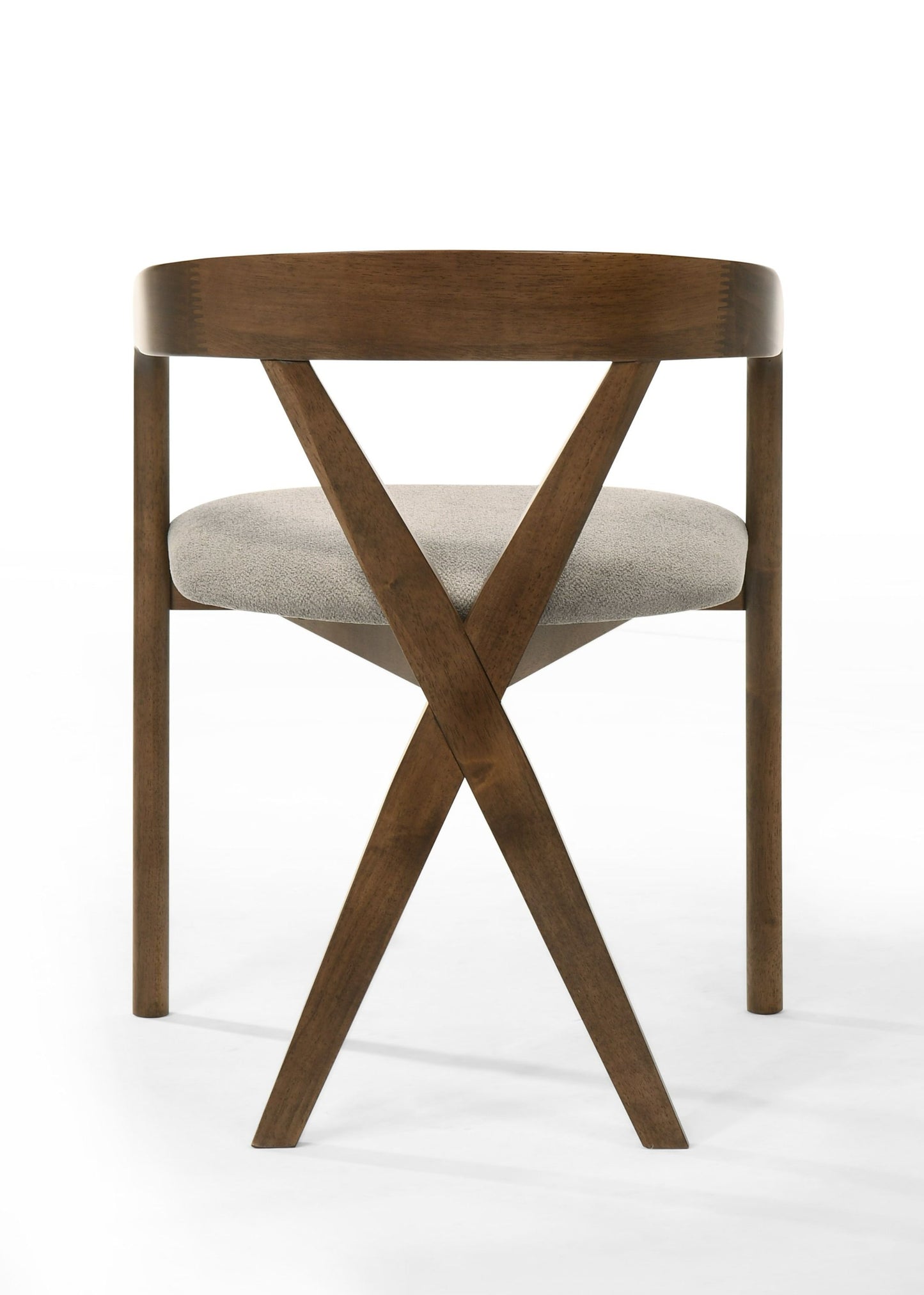 Modrest Weiss Mid-Century Modern Light Brown Fabric and Walnut Dining Chair for a Timeless and Elegant Dining Room Look