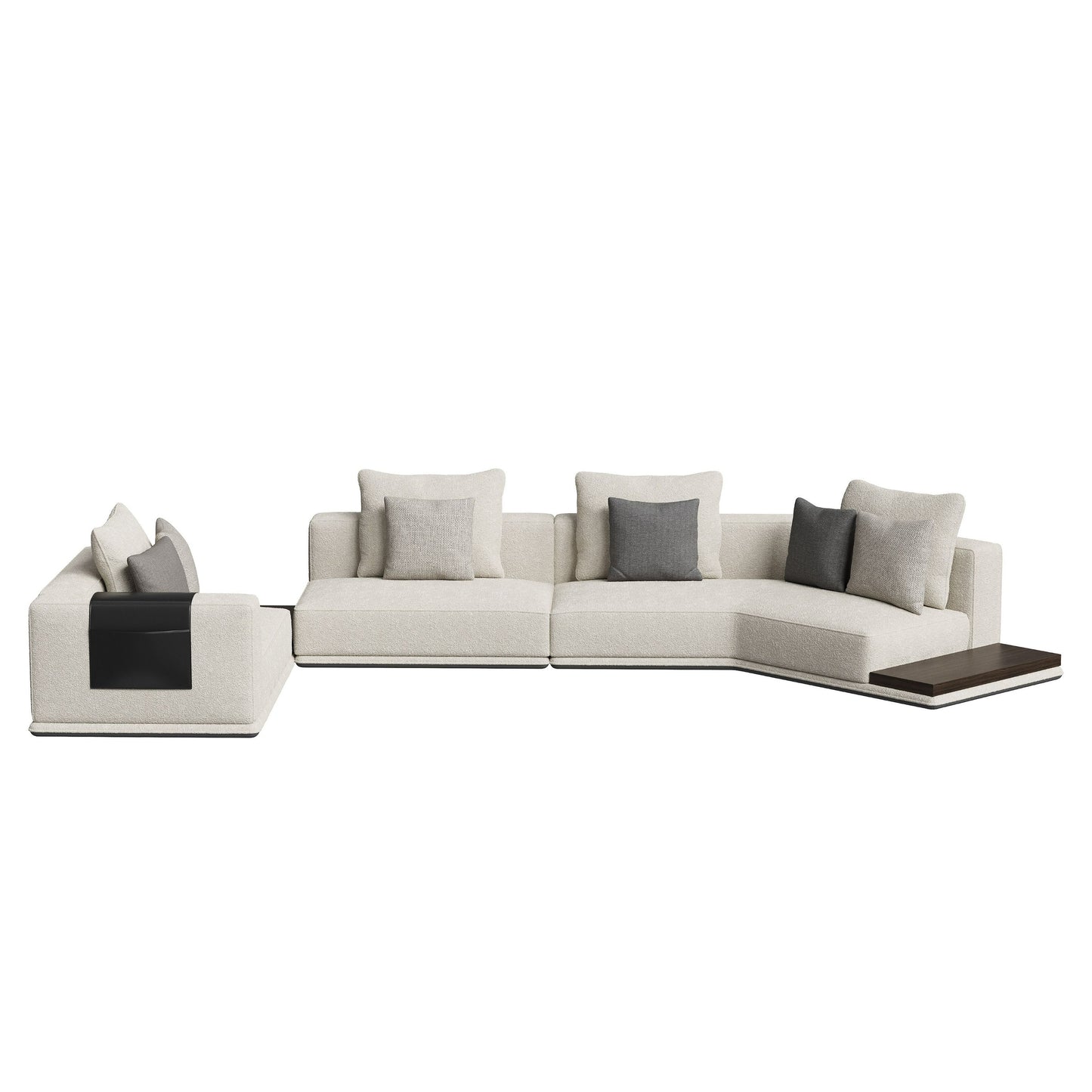 Lamod Siret Modern Ivory Fabric Modular Sectional with Coffee Table A Masterpiece of Modern Luxury and Functional Elegance for Sophisticated Living Spaces