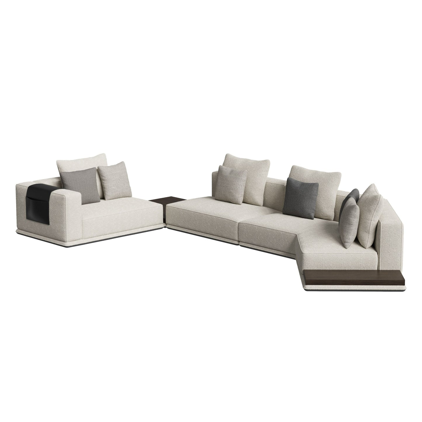 Lamod Siret Modern Ivory Fabric Modular Sectional with Coffee Table A Masterpiece of Modern Luxury and Functional Elegance for Sophisticated Living Spaces