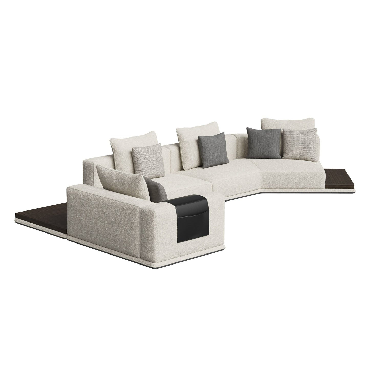 Lamod Siret Modern Ivory Fabric Modular Sectional with Coffee Table A Masterpiece of Modern Luxury and Functional Elegance for Sophisticated Living Spaces