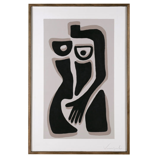 Donne Modern 32" x 47" Painting - Elegant Hand-Painted Artwork with a Rectangular Frame for Contemporary and Sophisticated Interiors.