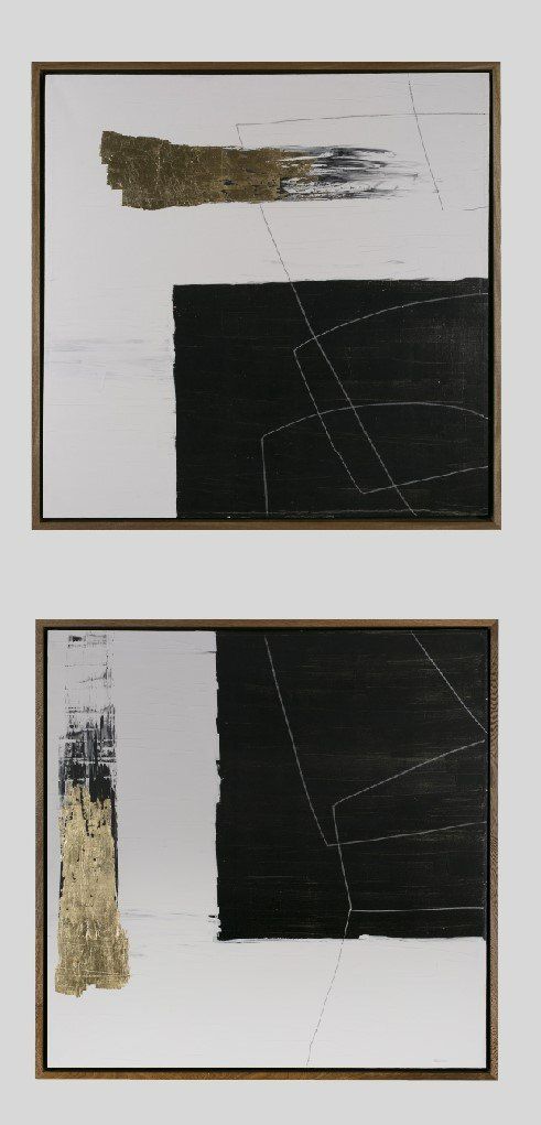 Modrest Lund Modern Painting Set of 2 - Elegant Abstract Artwork for Contemporary and Stylish Home Décor